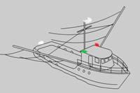 This vessel is required to have sidelights, a masthead light and a stern light. 