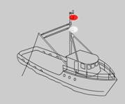 Fishing making way The fishing lights as well as the side lights and stern light are illuminated.  