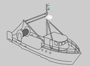 Anchored vessel anchor light illuminated