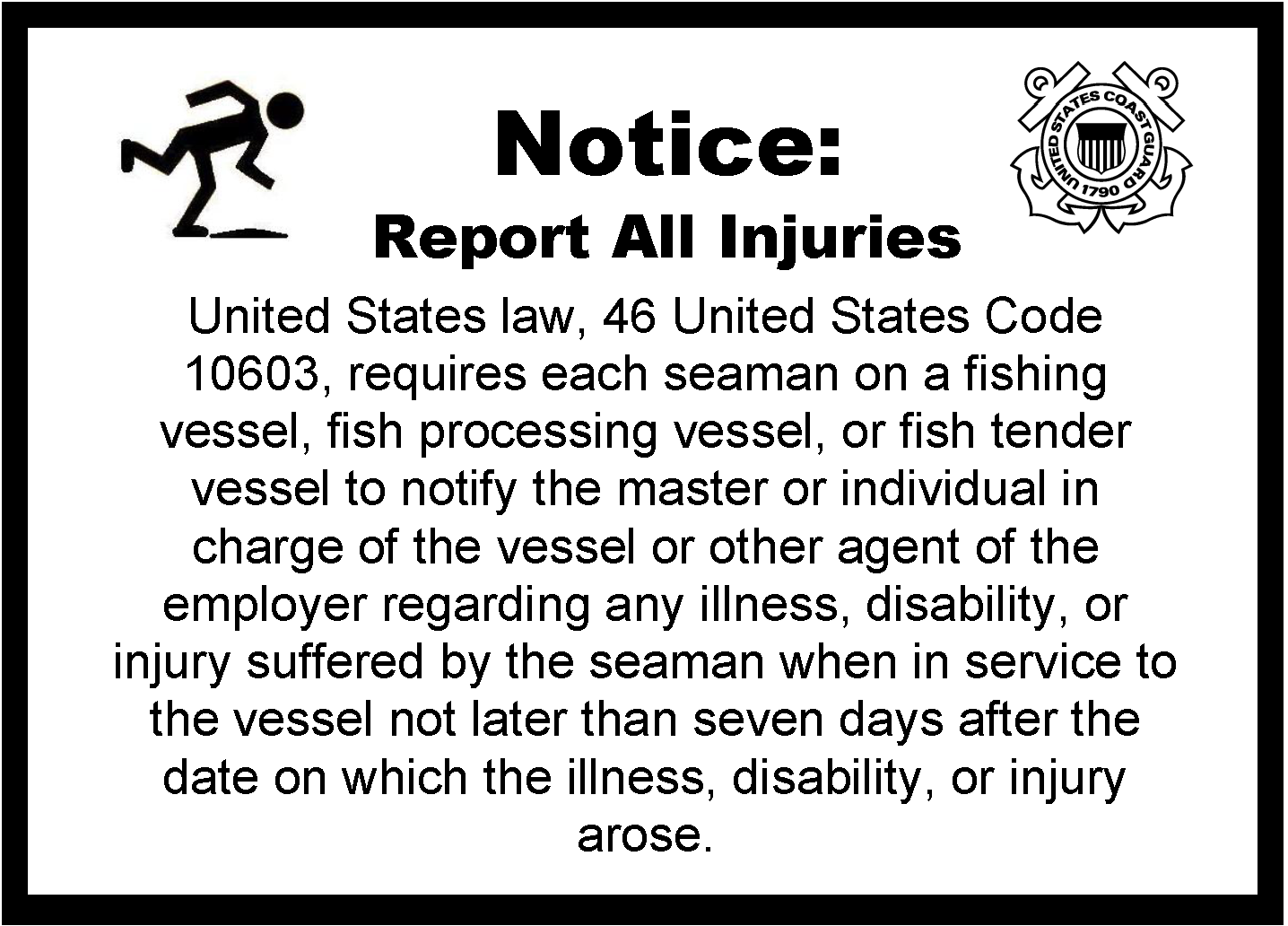 Image of Injury Placard