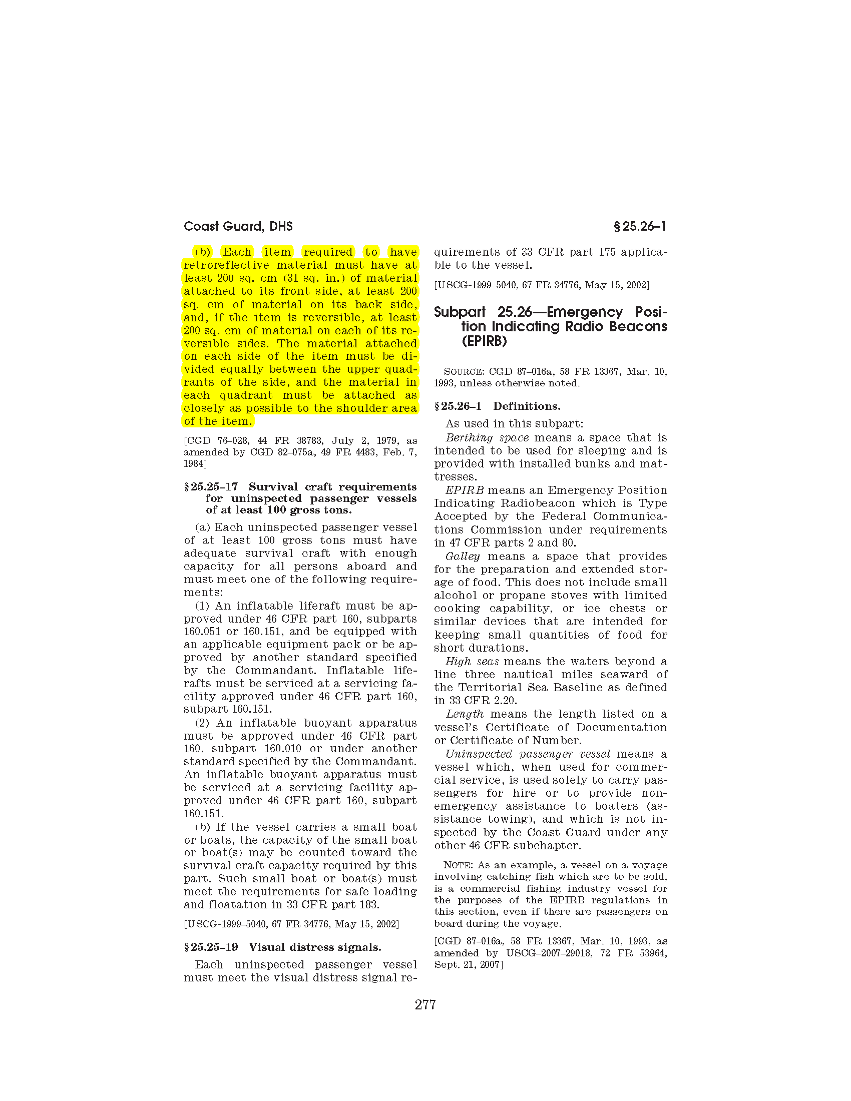 Image of applicable regulation