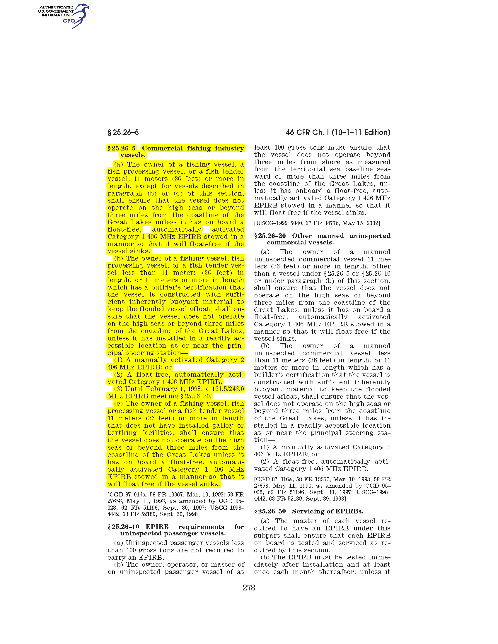 Image of applicable regulation