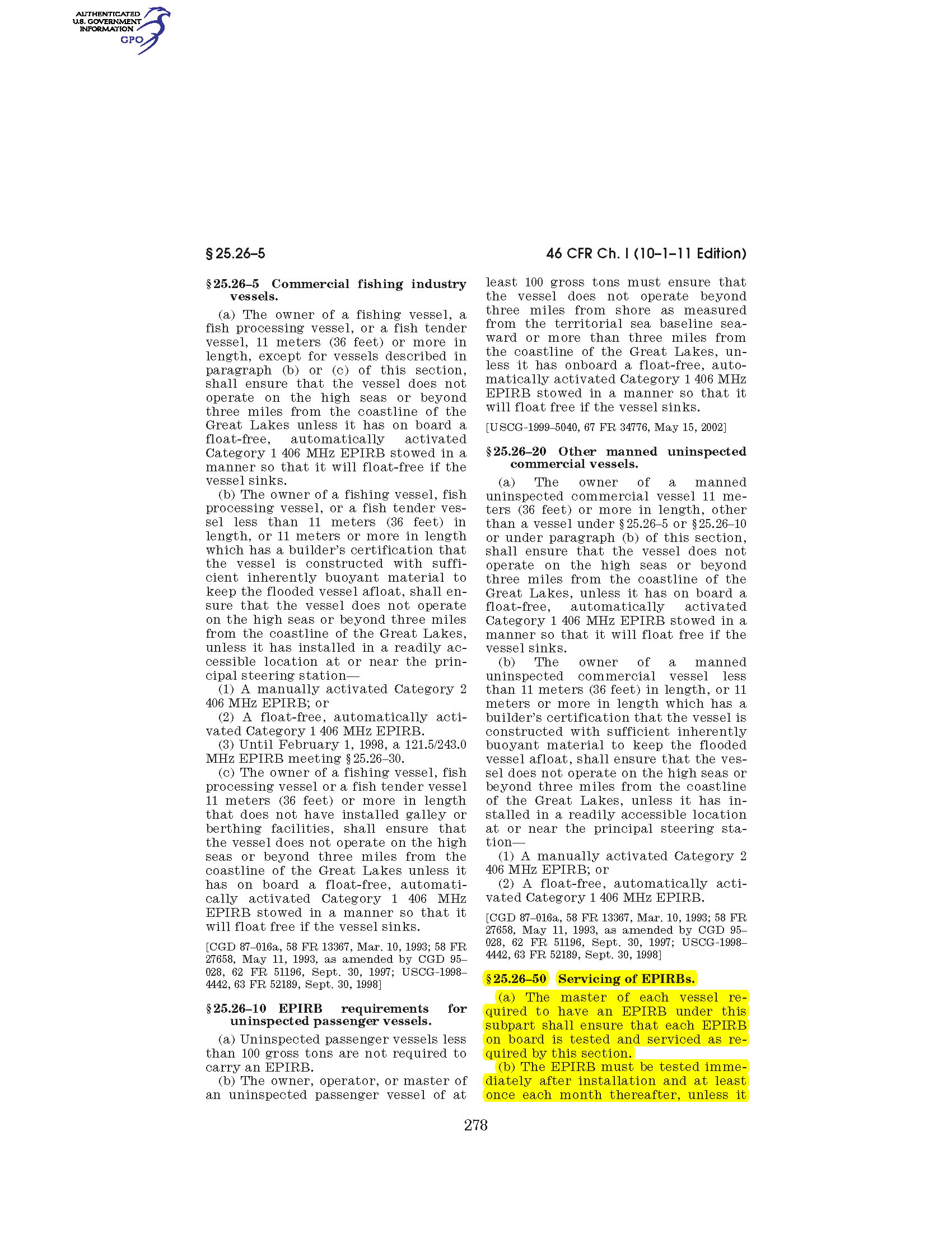 Image of applicable regulation