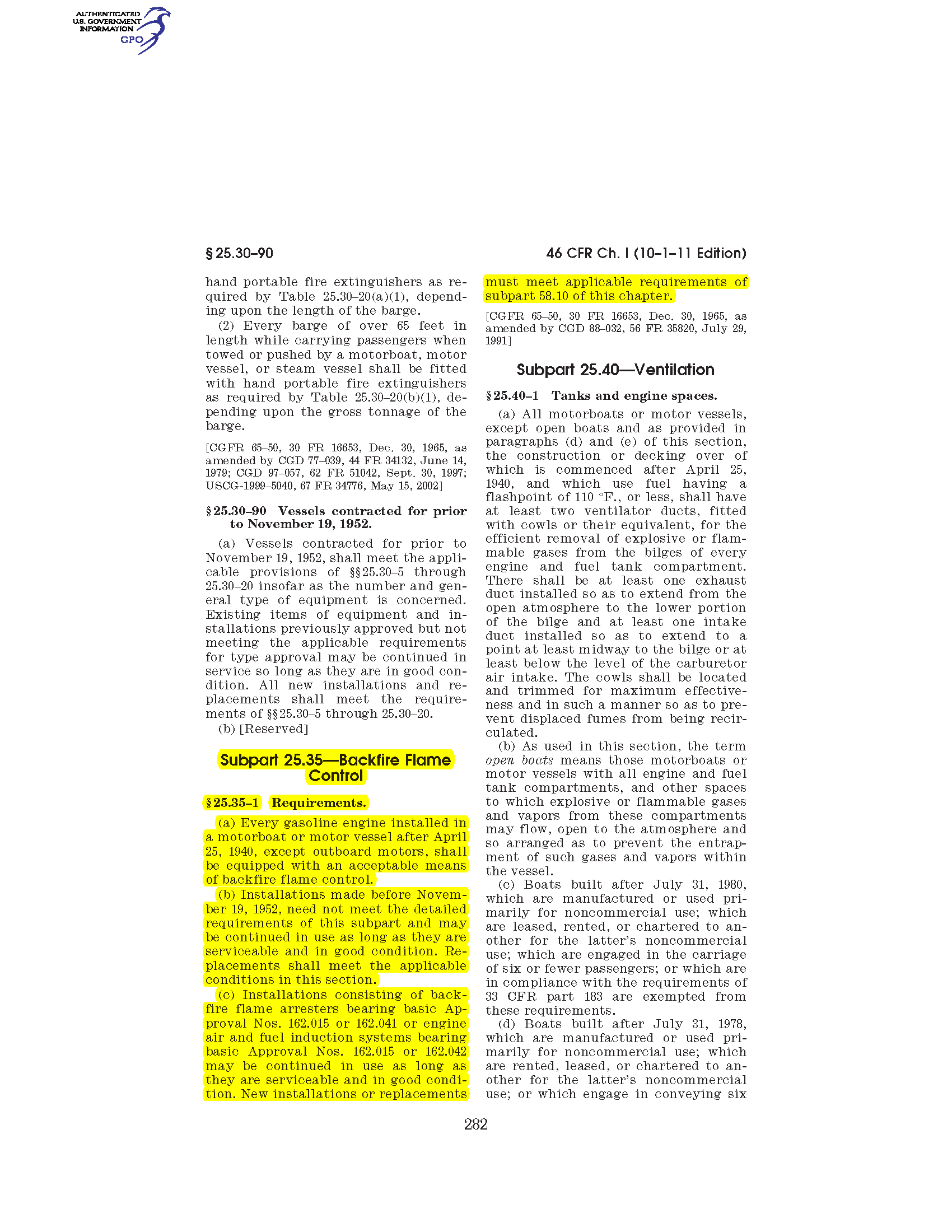 Image of applicable regulation