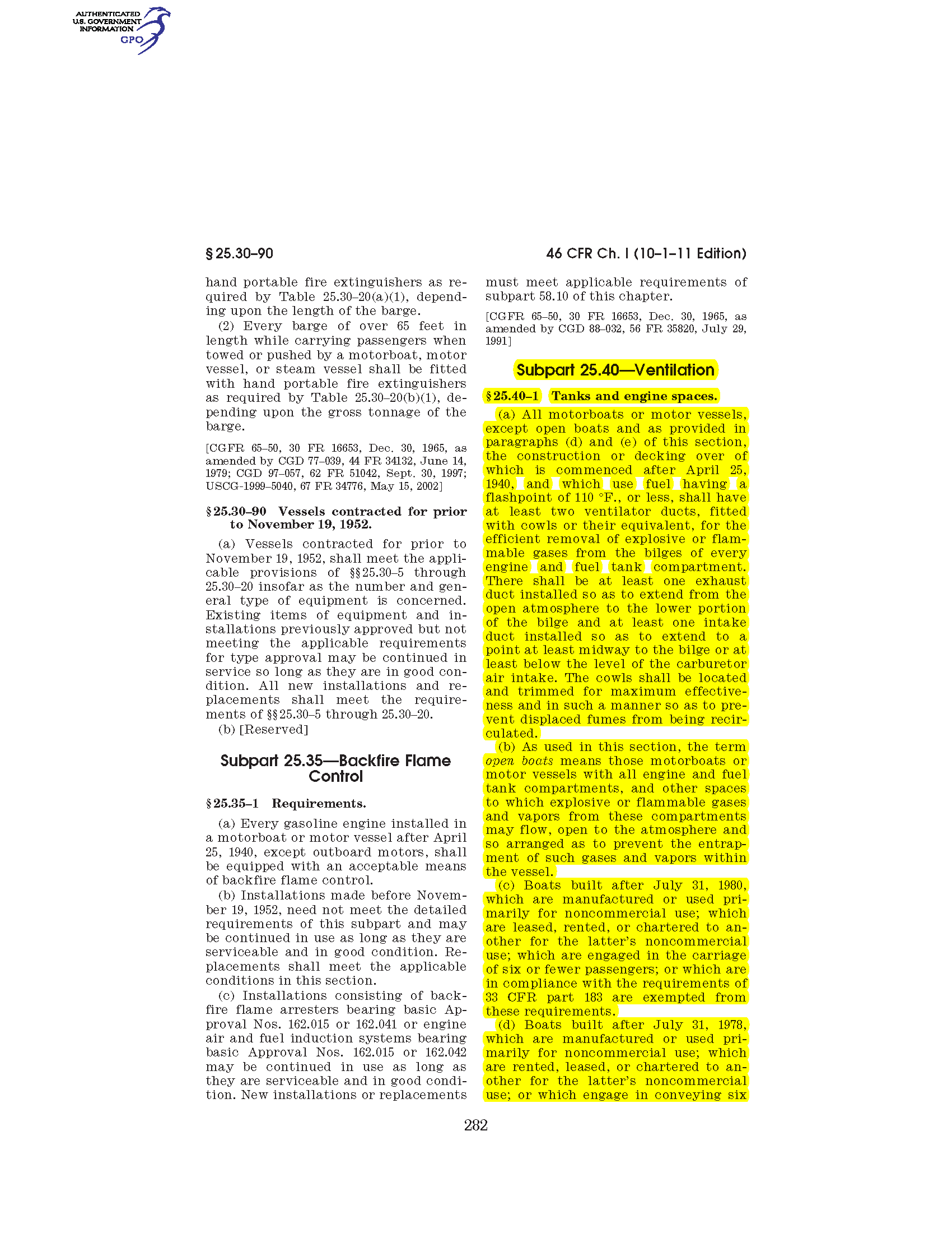 Image of applicable regulation