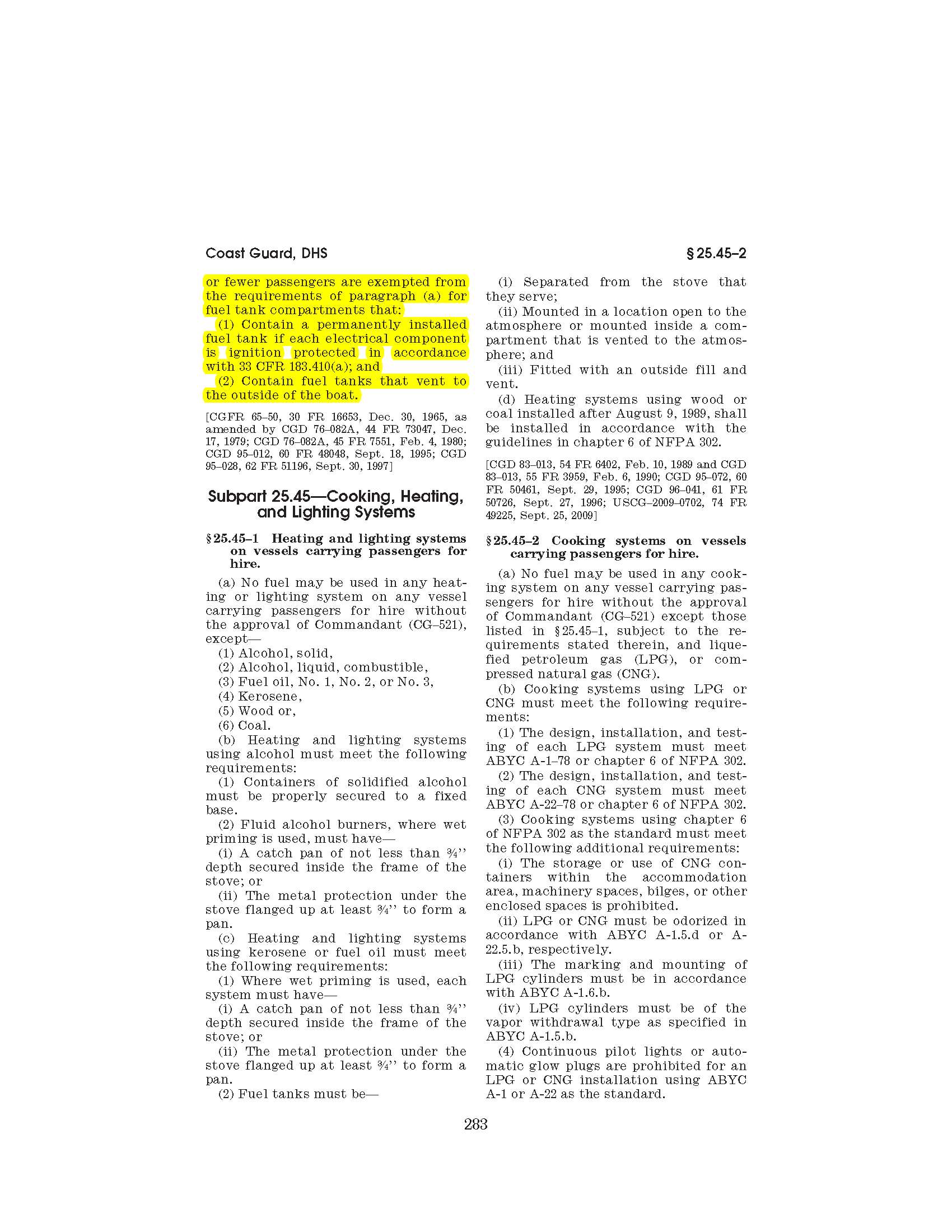 Image of applicable regulation