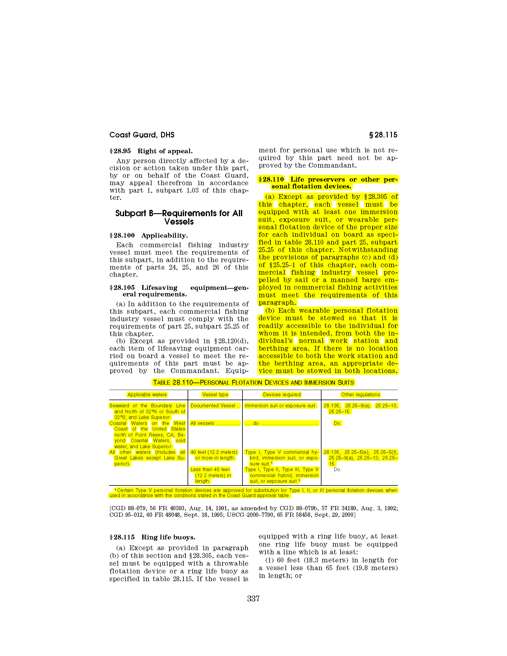 Image of applicable regulation