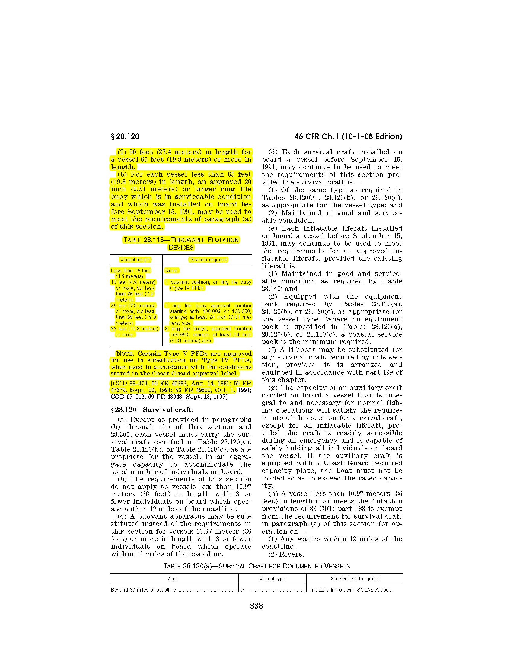 Image of applicable regulation