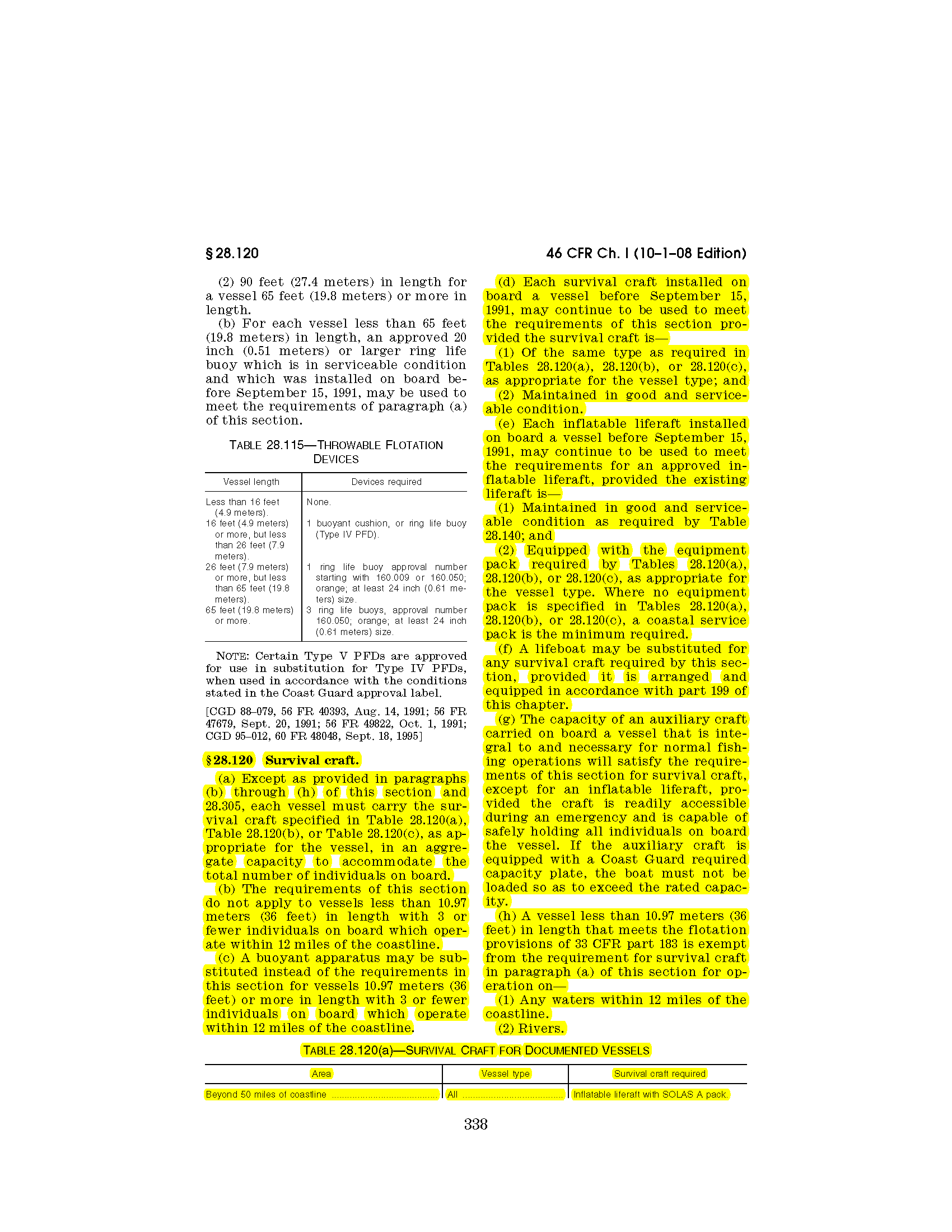 Image of applicable regulation