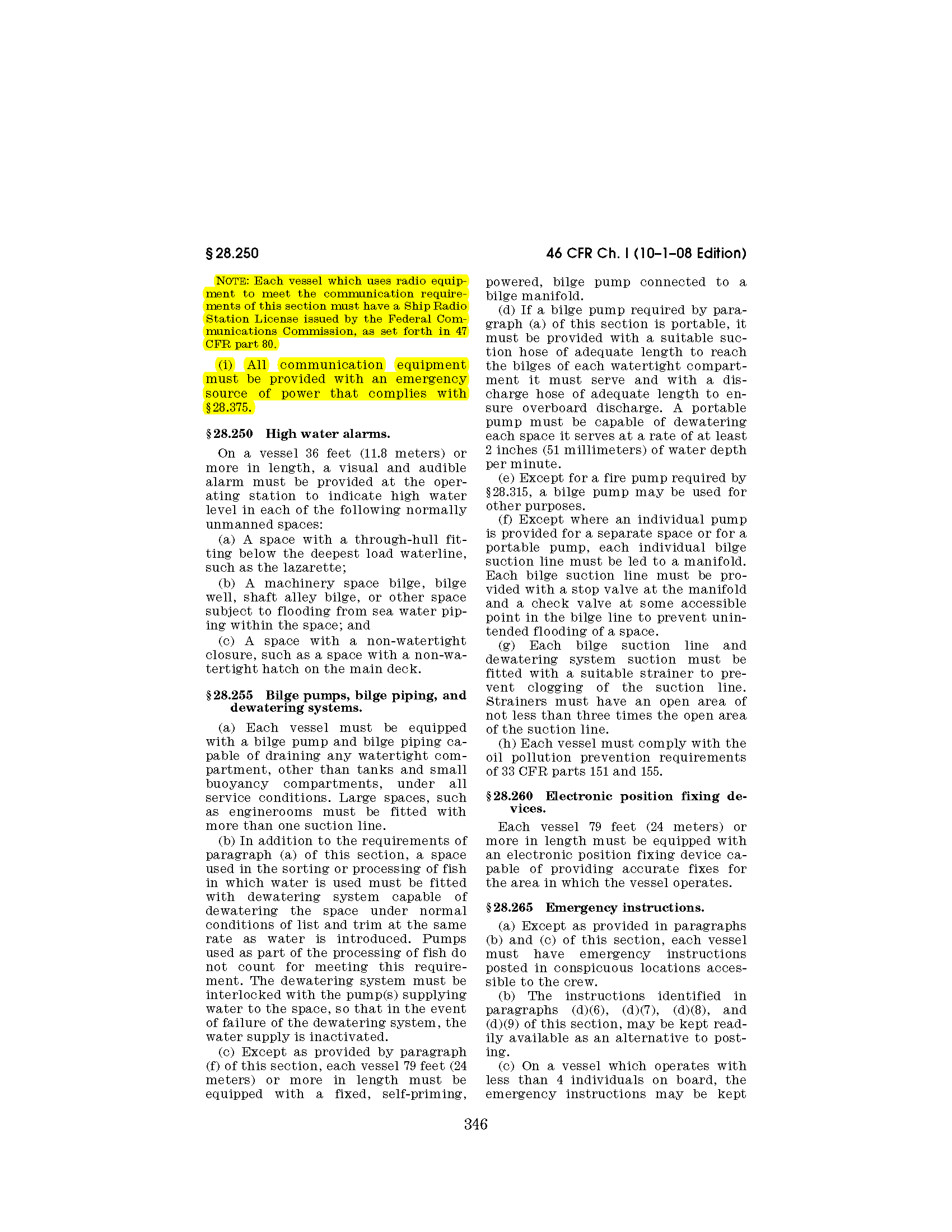 Image of applicable regulation