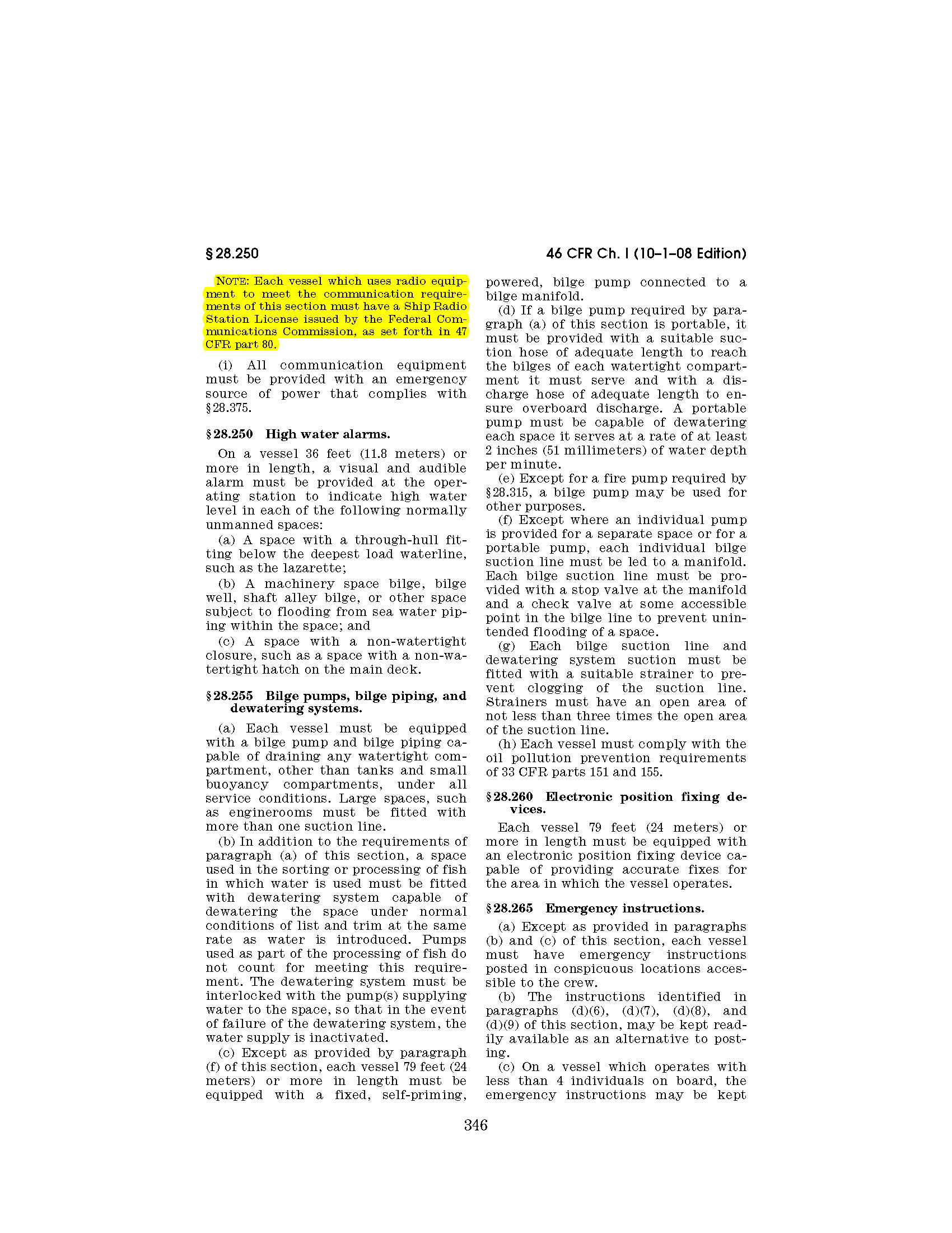 Image of applicable regulation