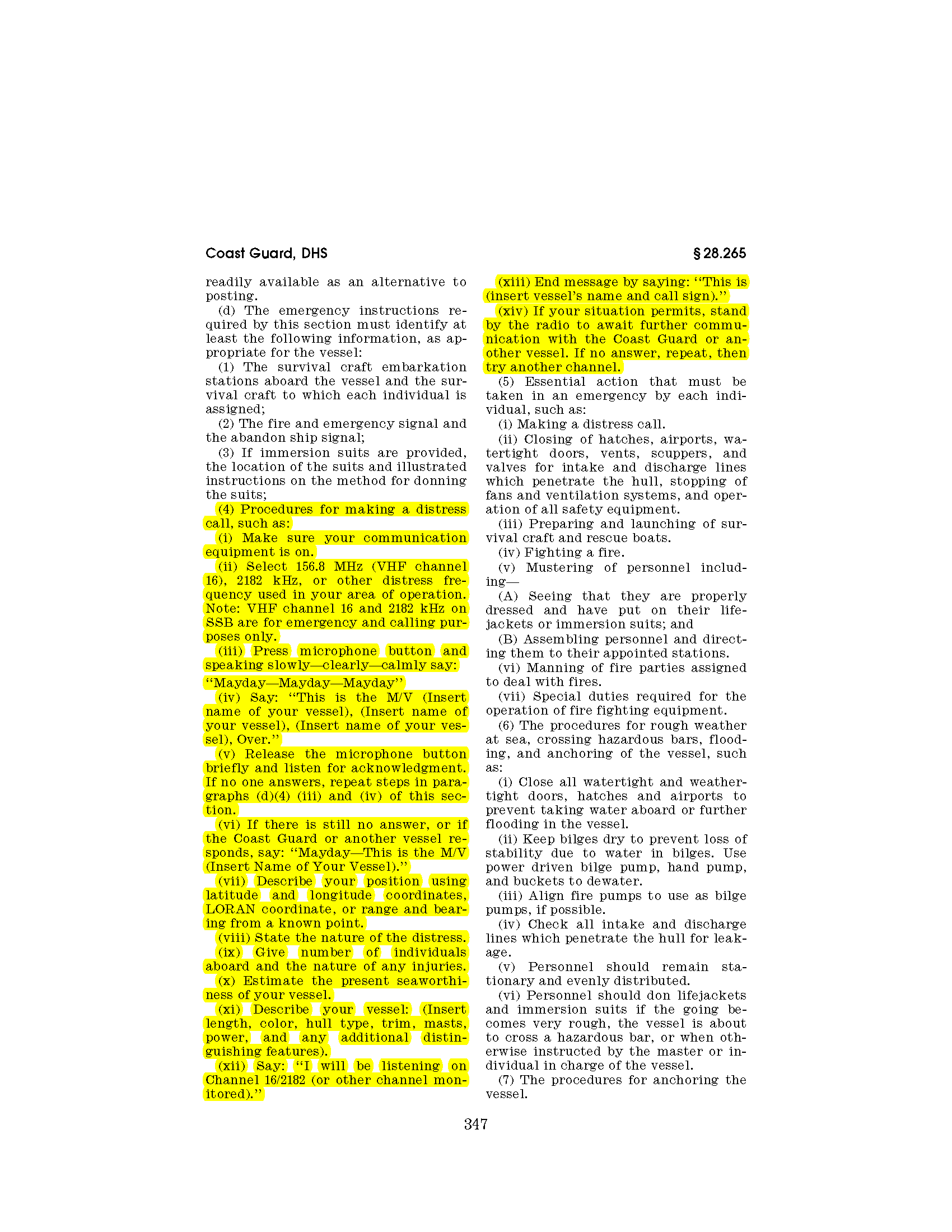 Image of applicable regulation