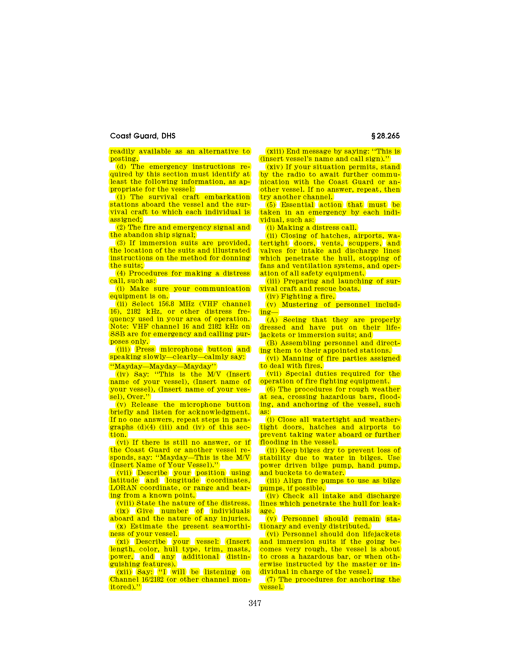 Image of applicable regulation