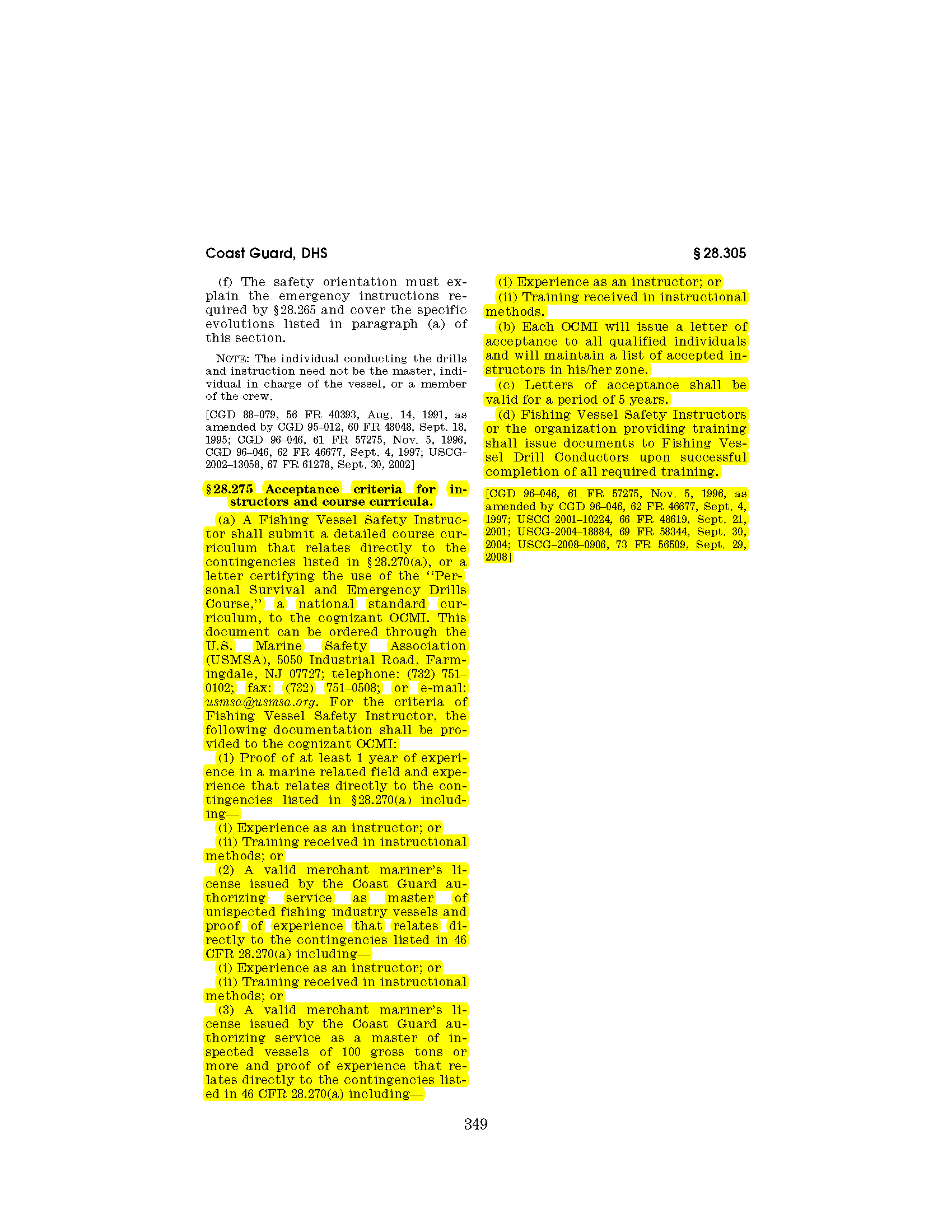 Image of applicable regulation