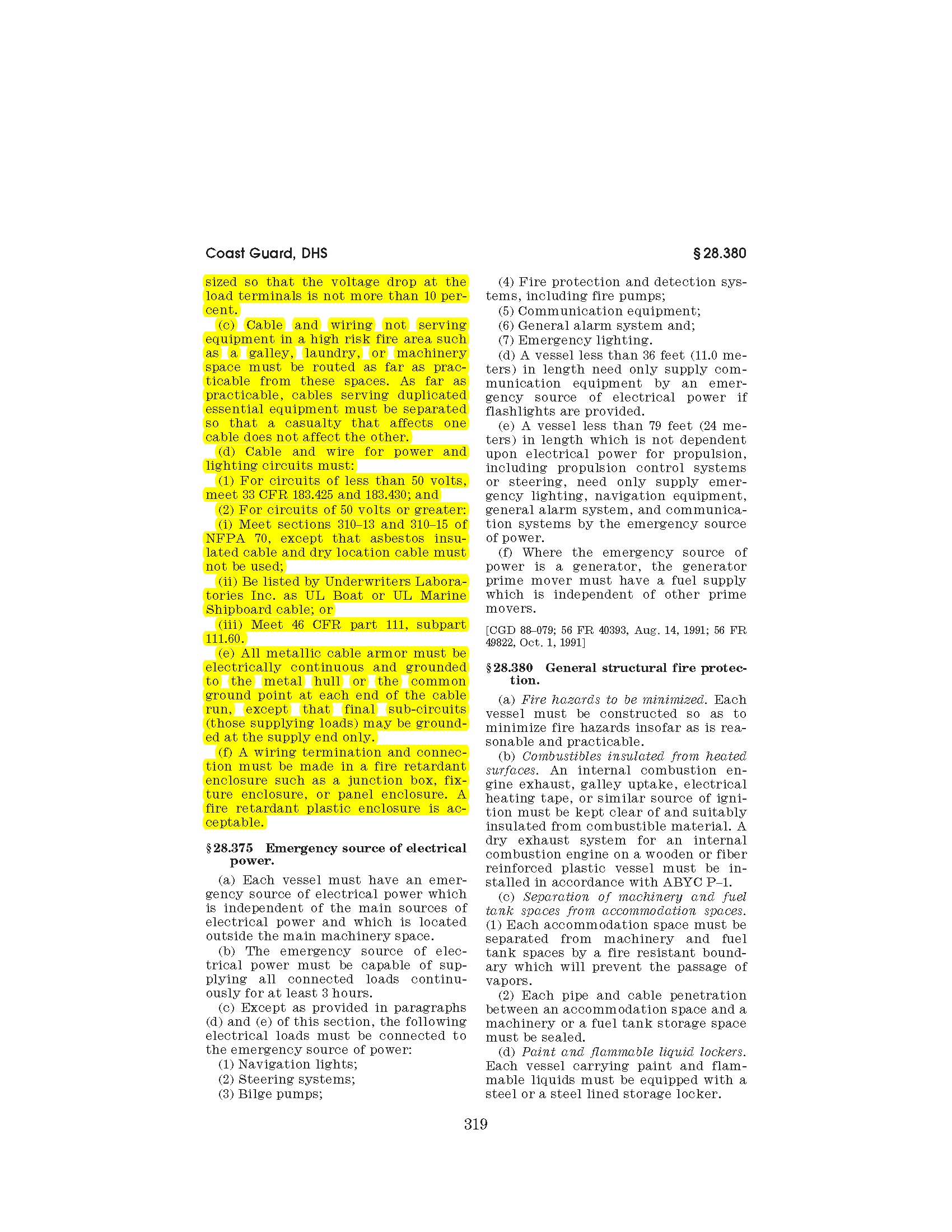 Image of applicable regulation