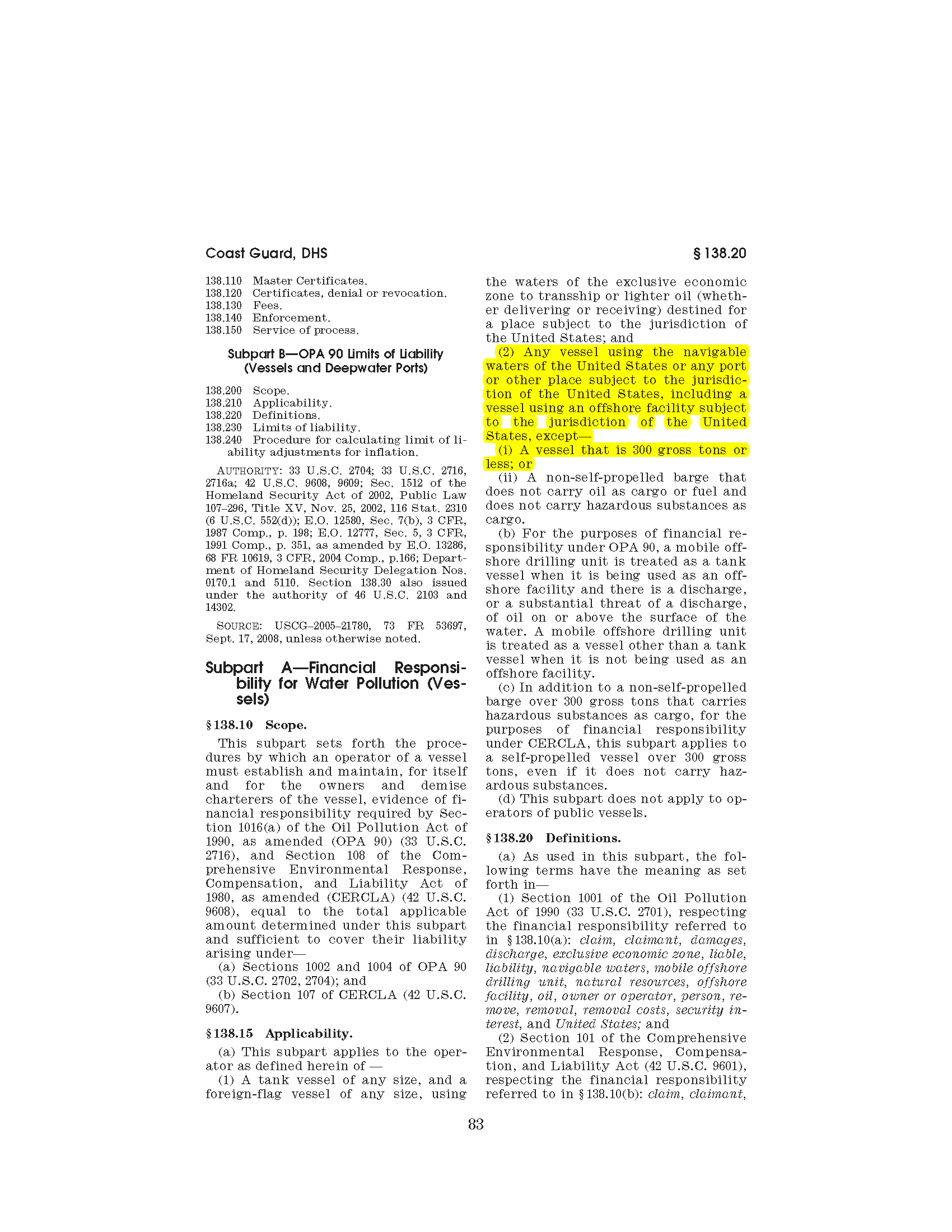 Image of applicable regulation