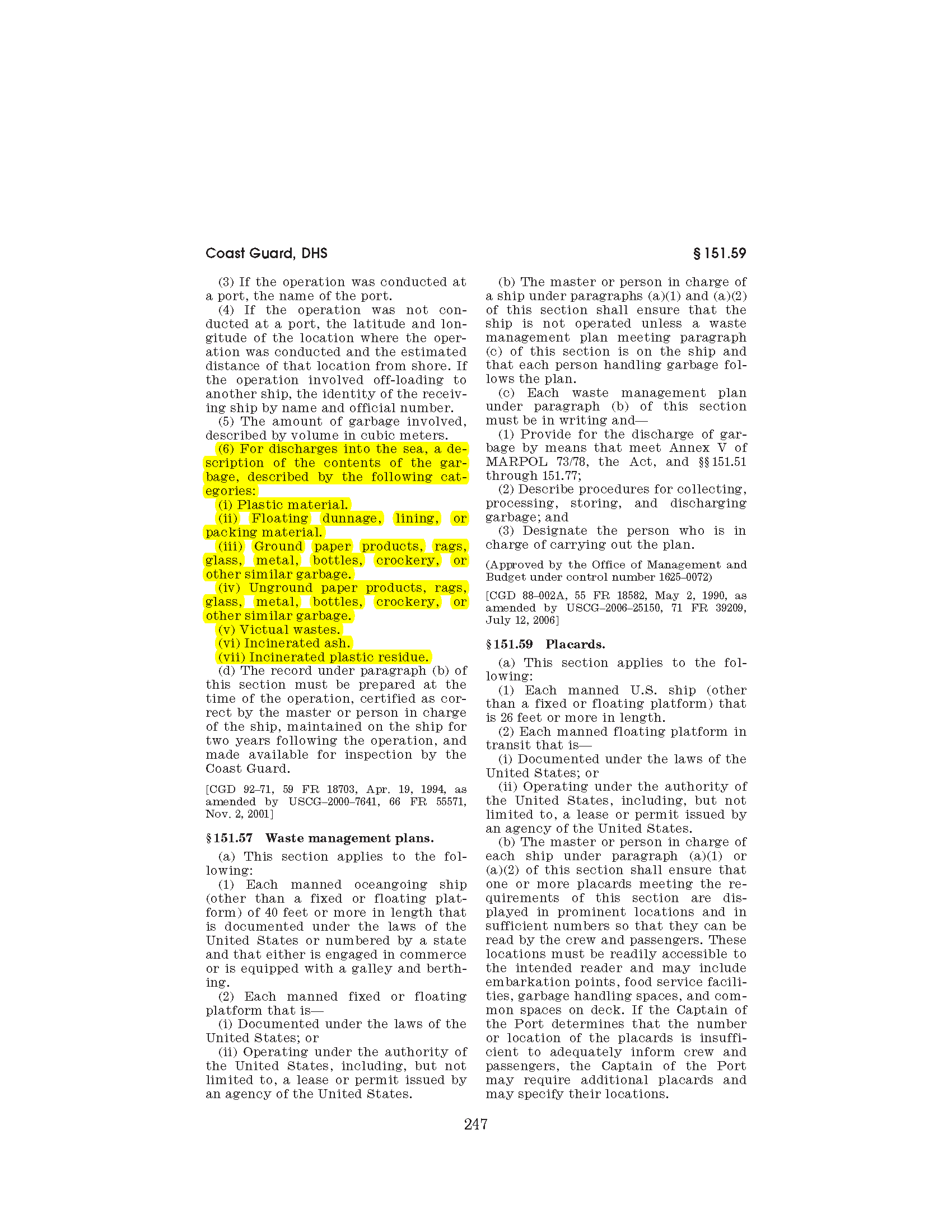 Image of applicable regulation