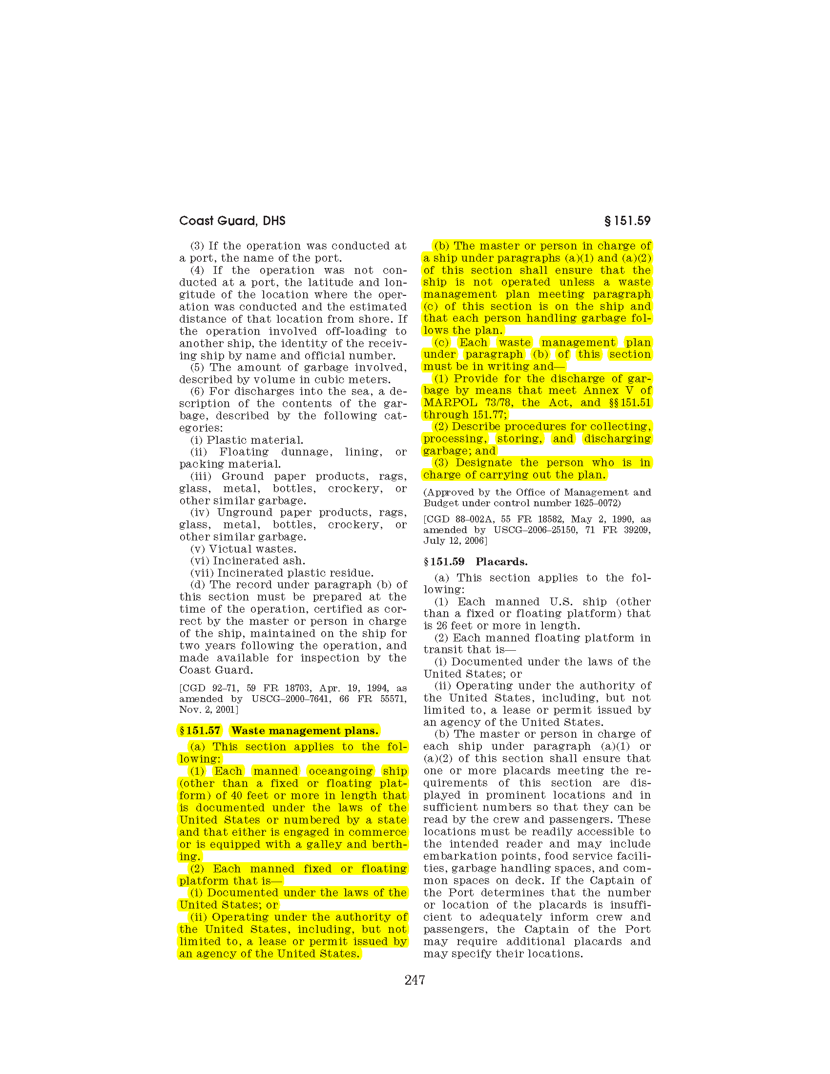 Image of applicable regulation