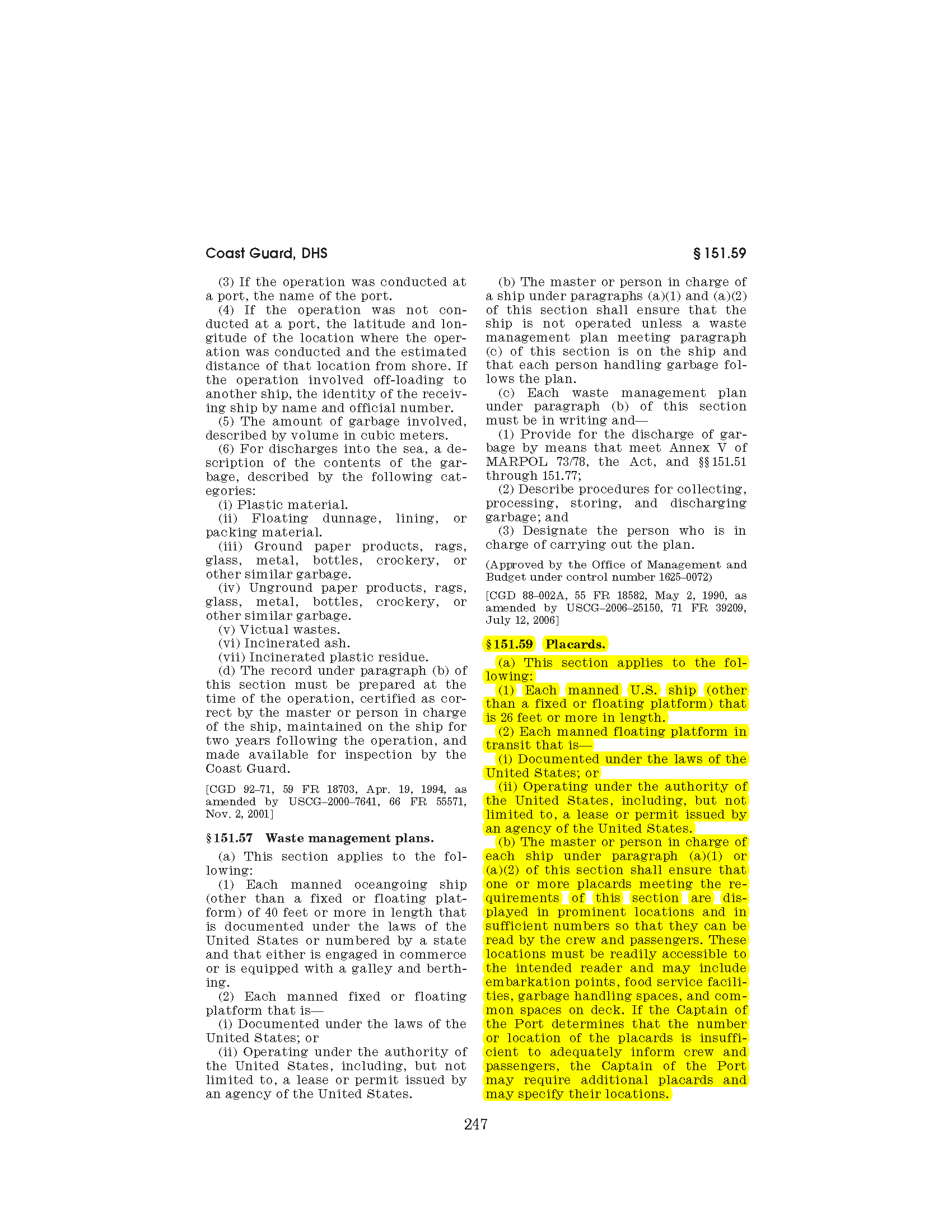 cfr title 33 part 151