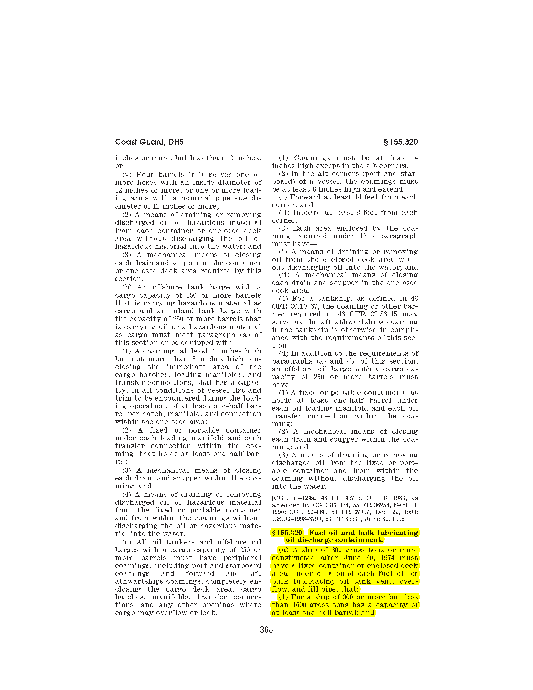 Image of applicable regulation