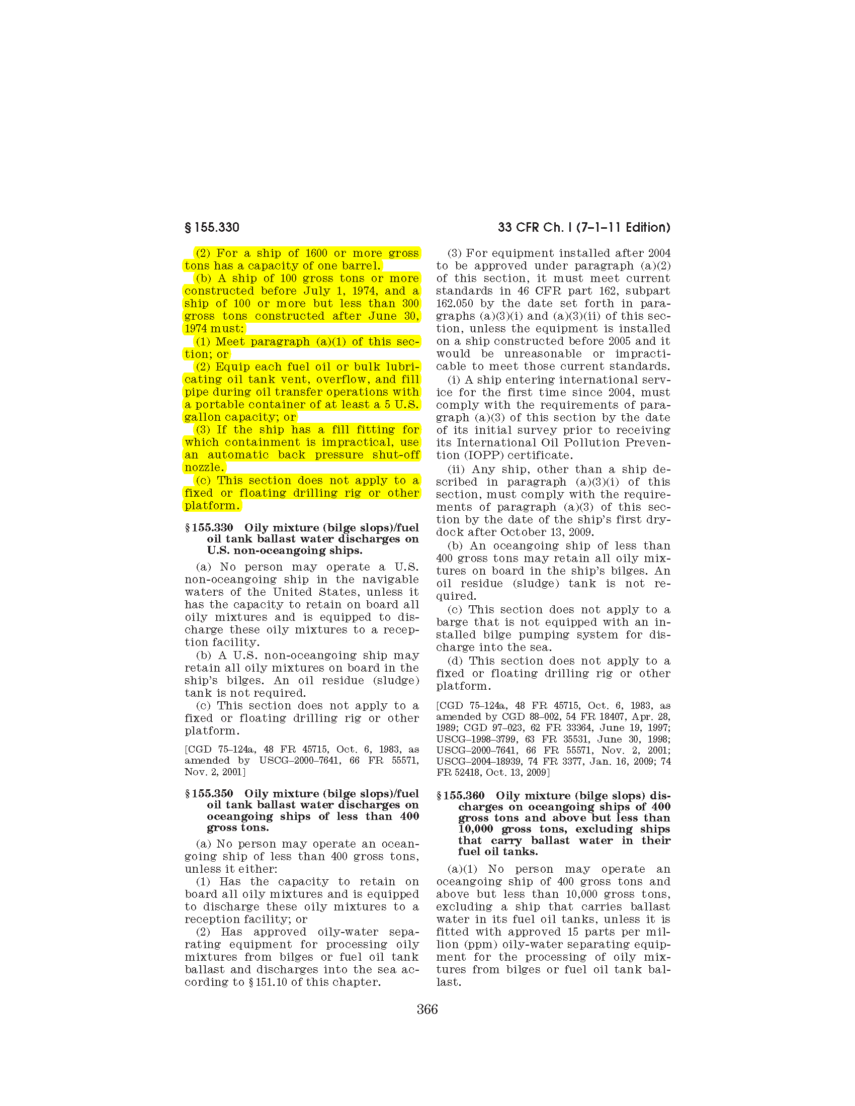 Image of applicable regulation