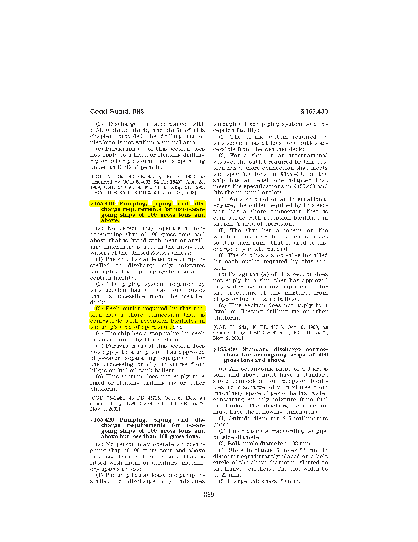 Image of applicable regulation