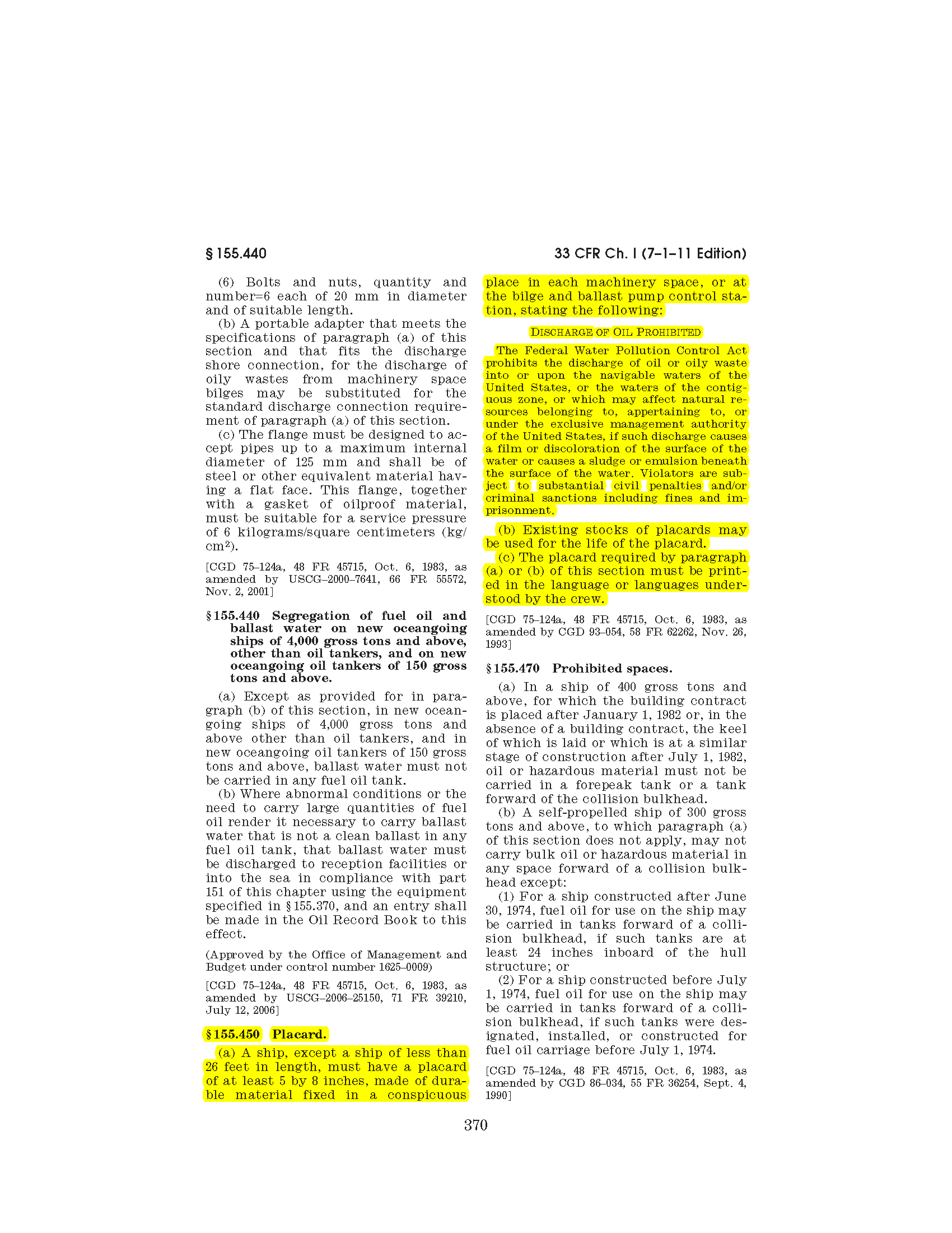 Image of applicable regulation