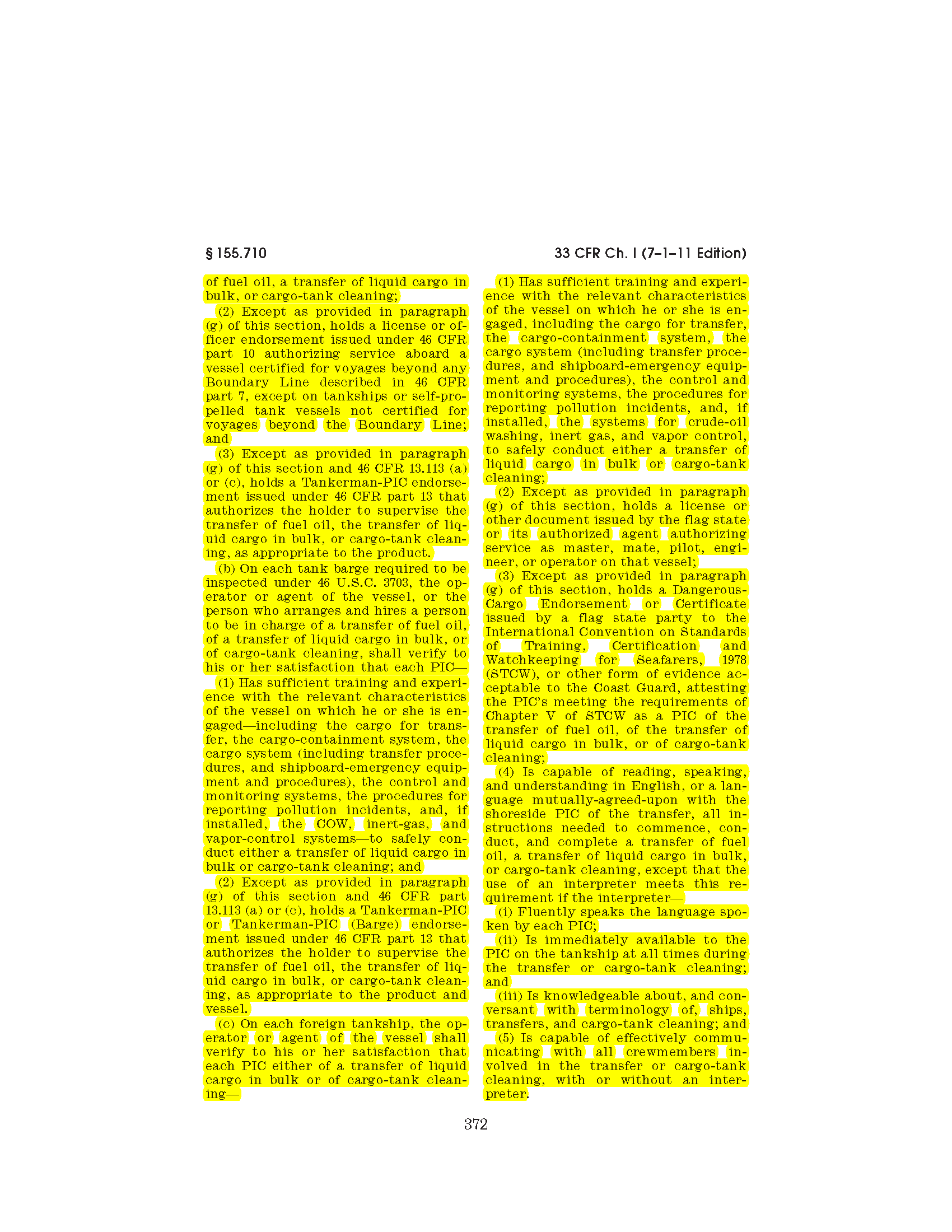 Image of applicable regulation