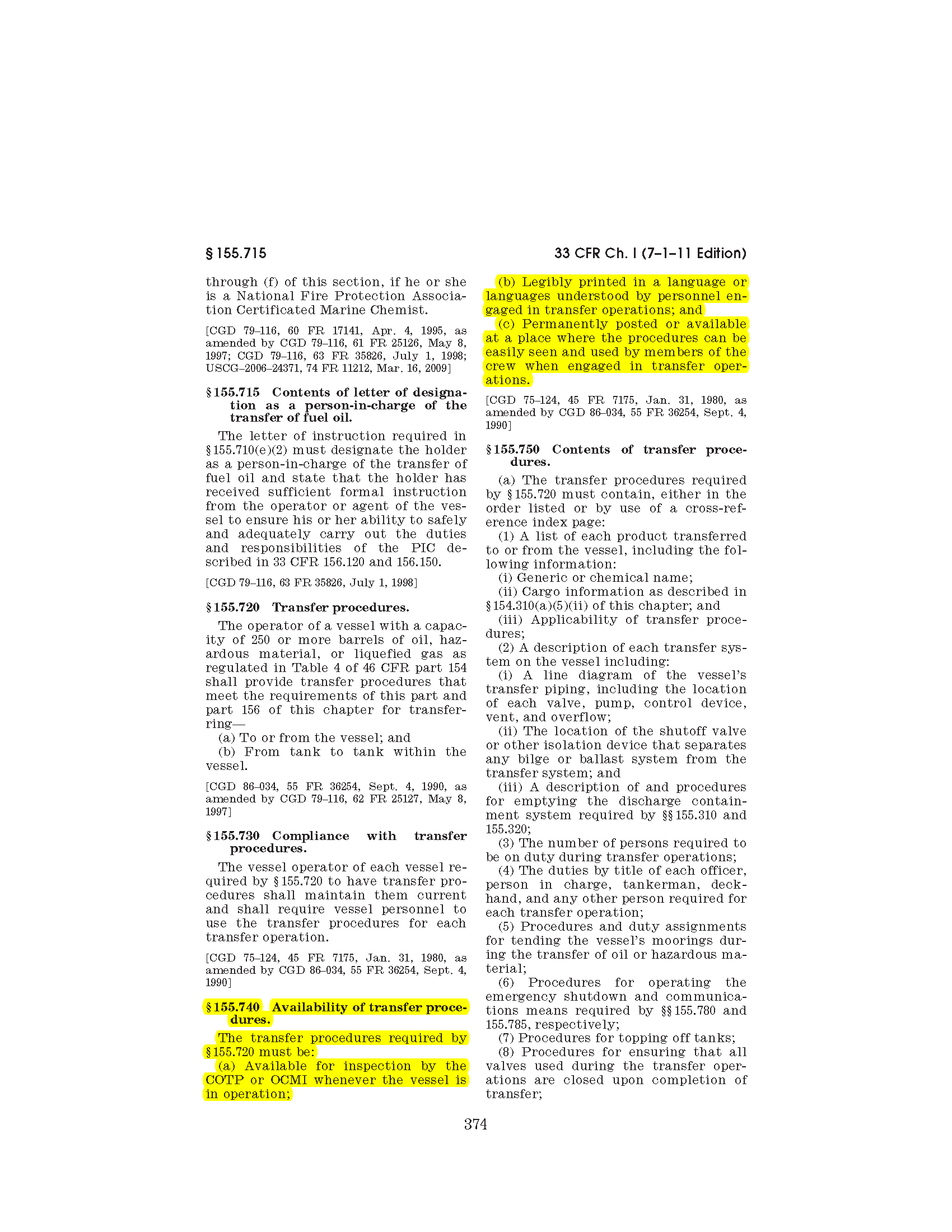 Image of applicable regulation