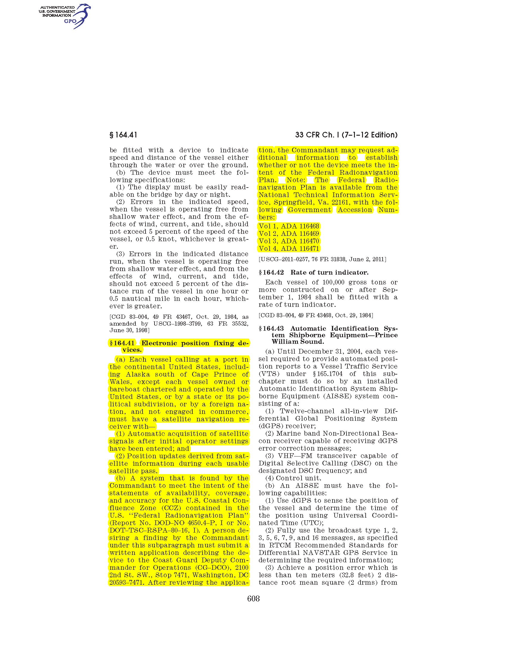 Image of applicable regulation