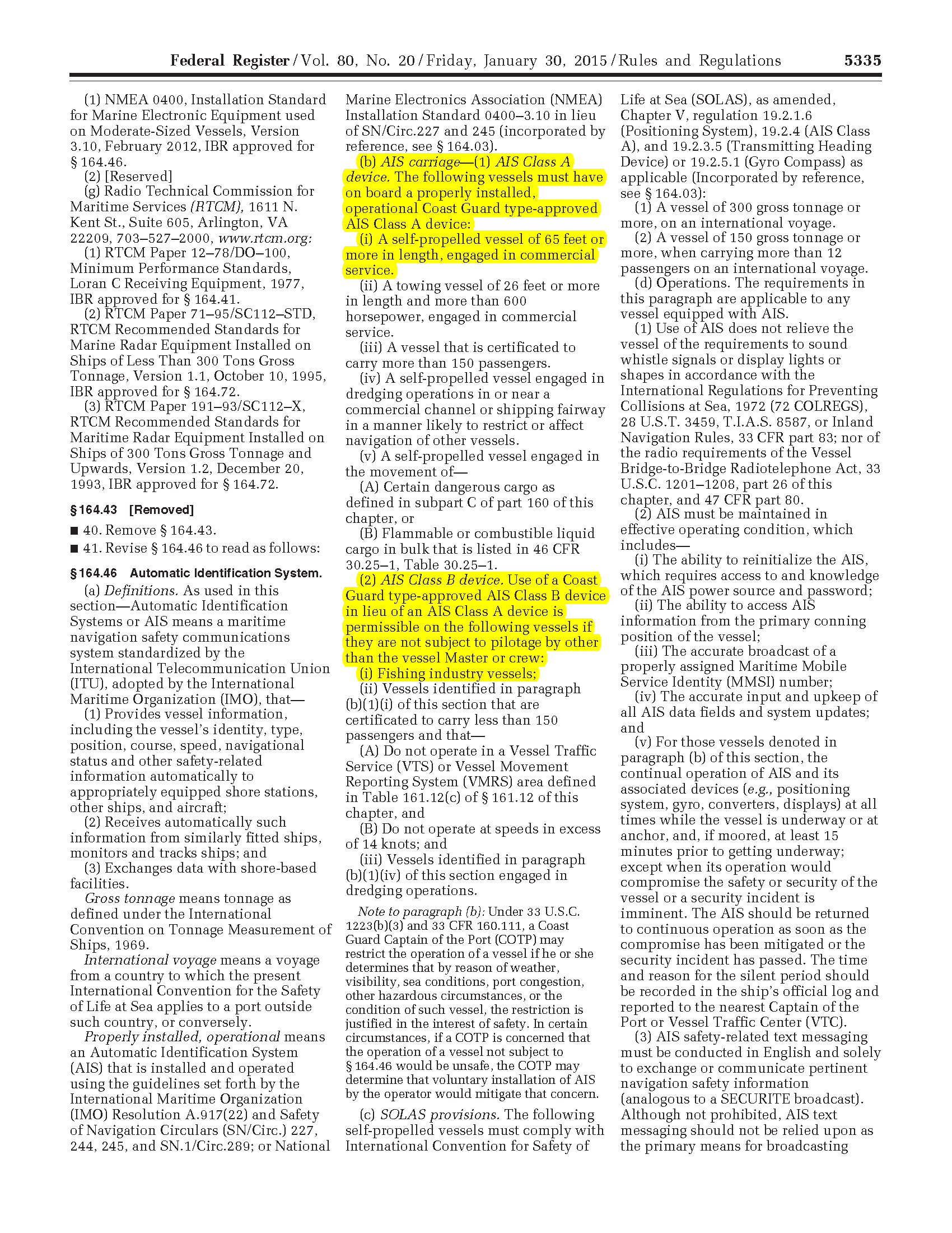 Image of applicable regulation