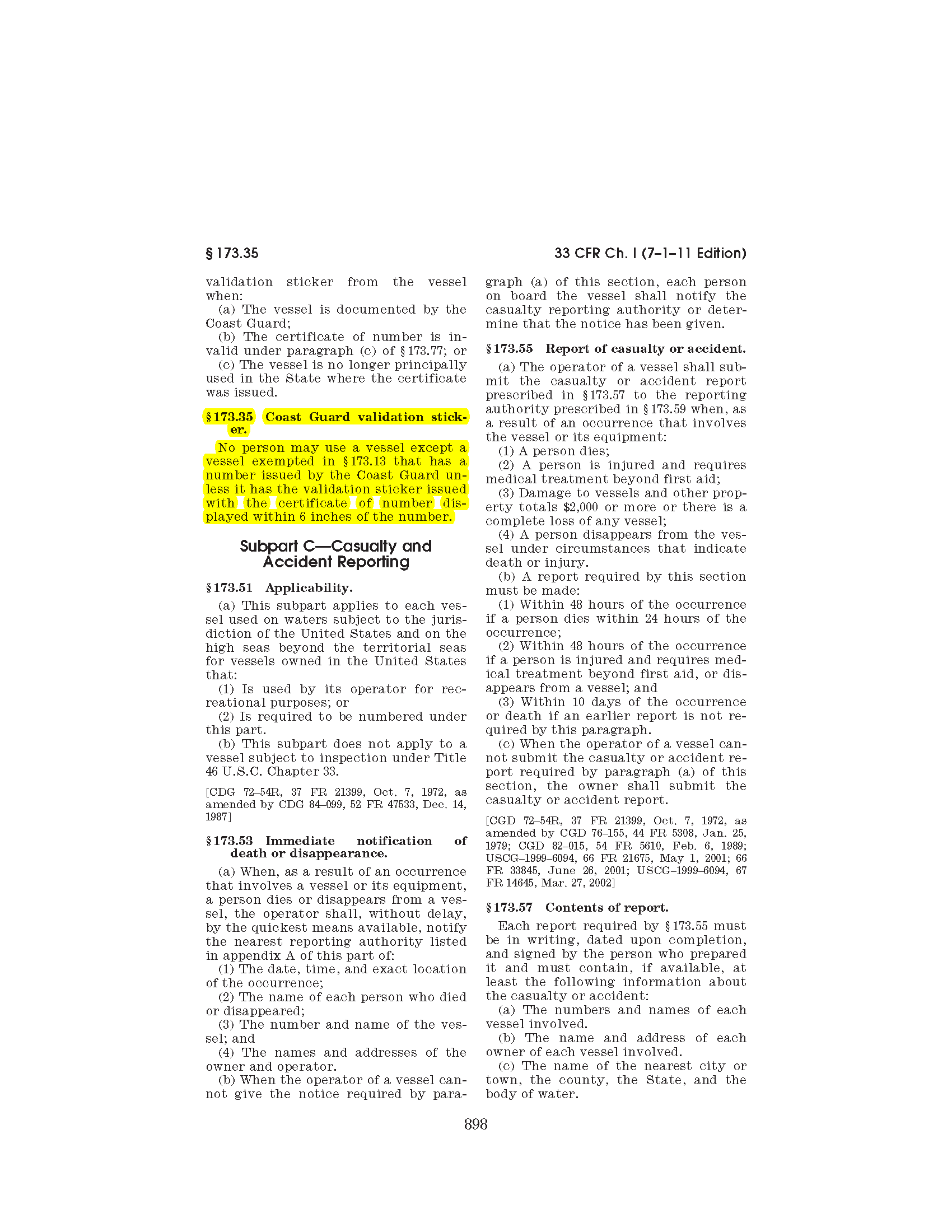 Image of applicable regulation