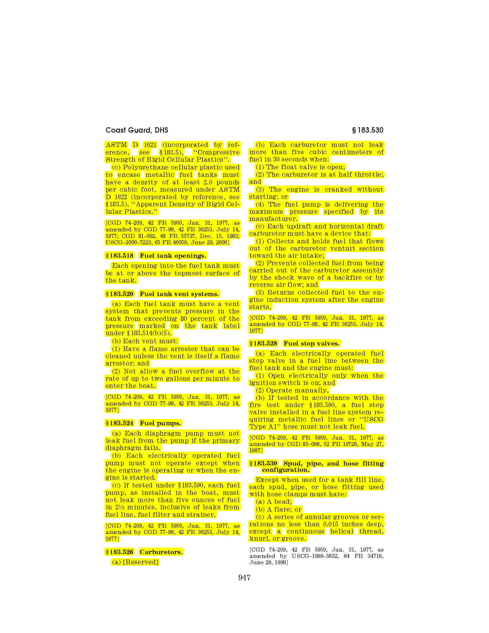 Image of applicable regulation