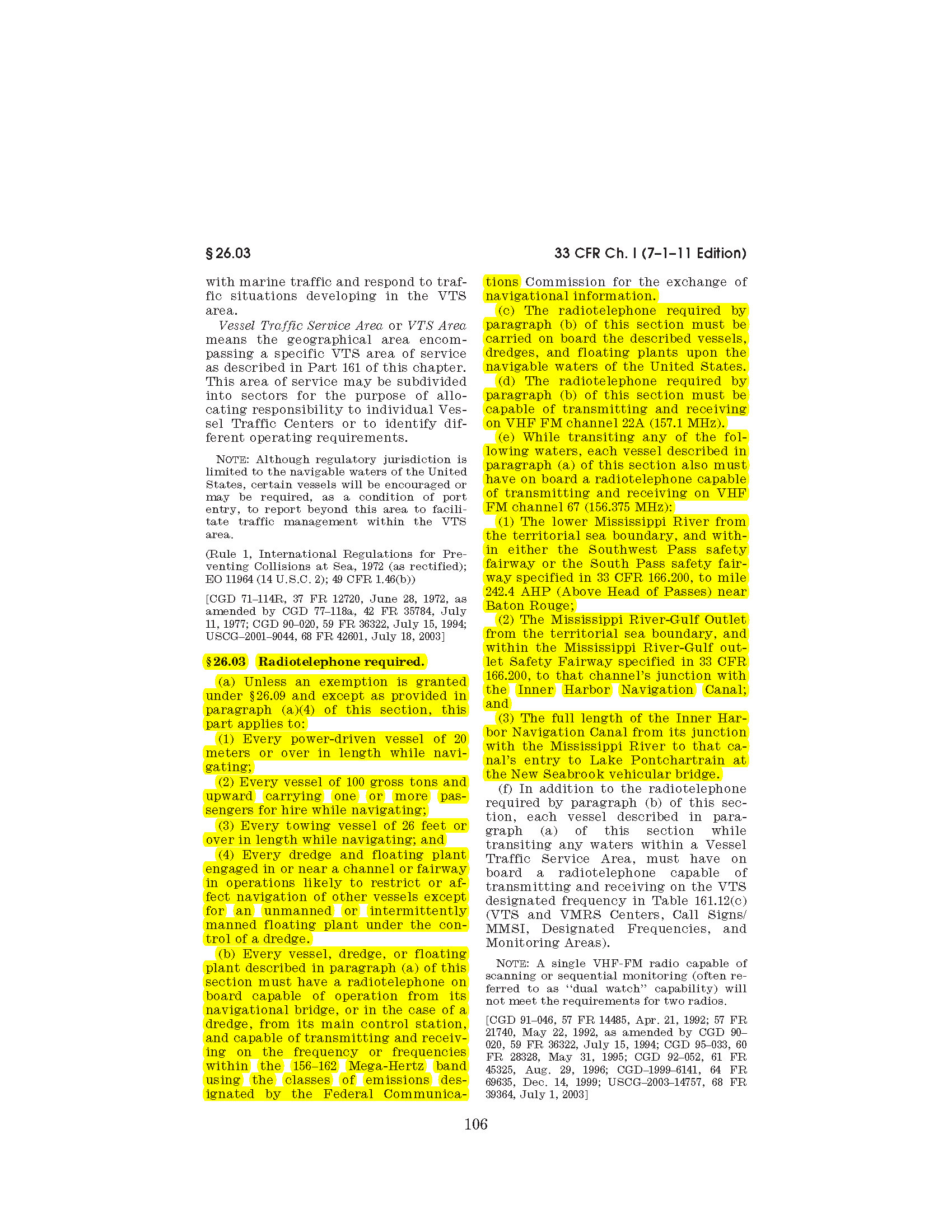 Image of applicable regulation