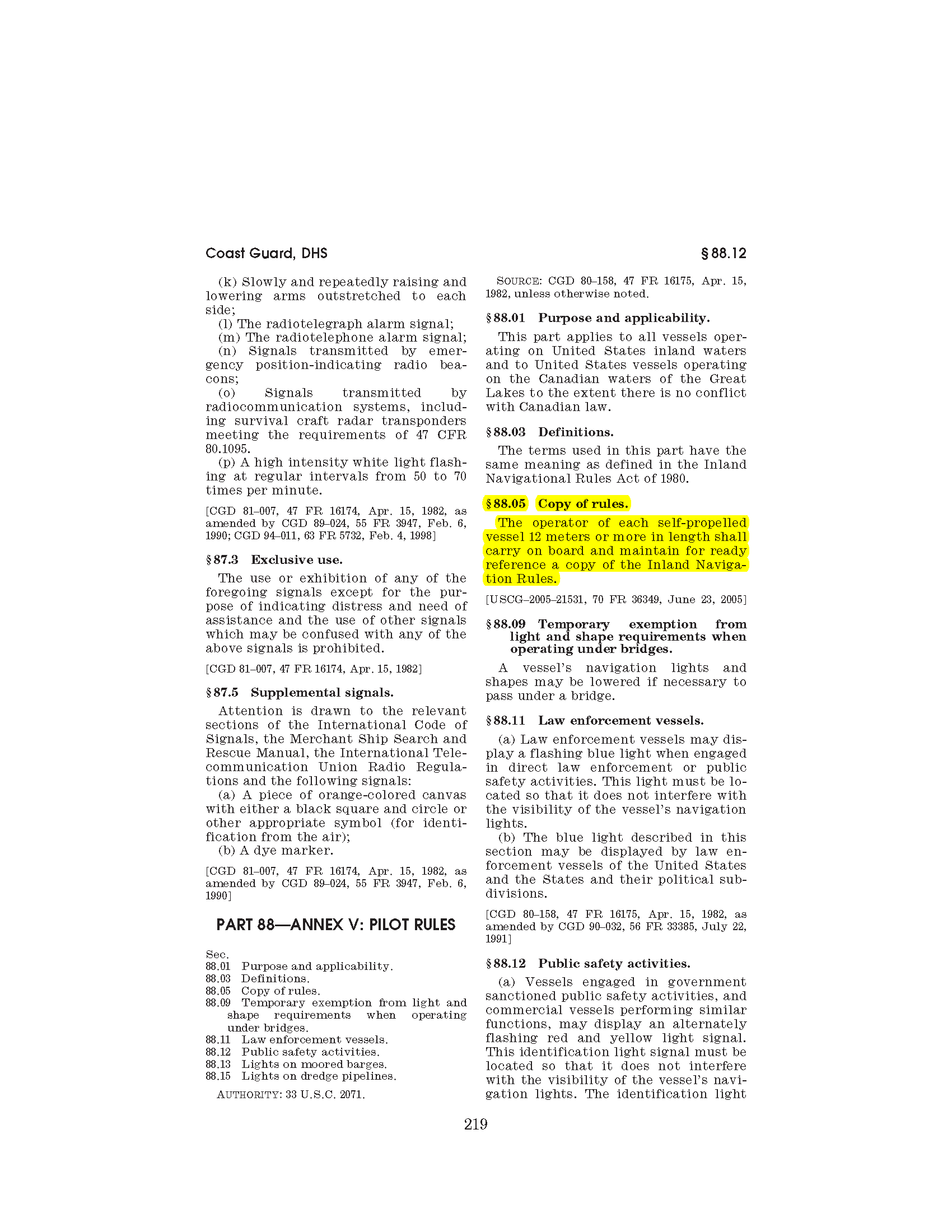 Image of applicable regulation