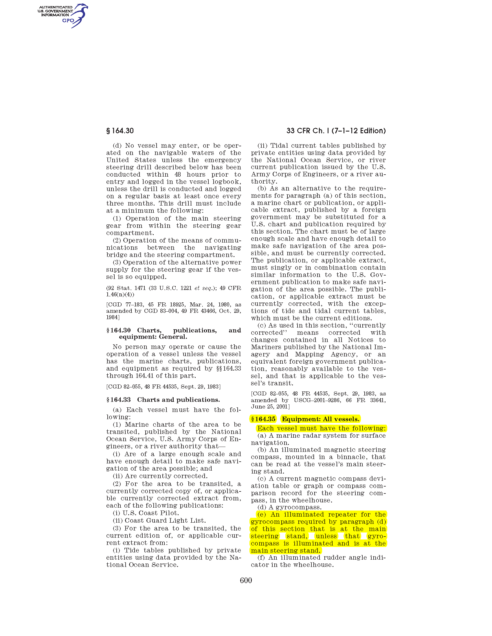 Image of applicable regulation