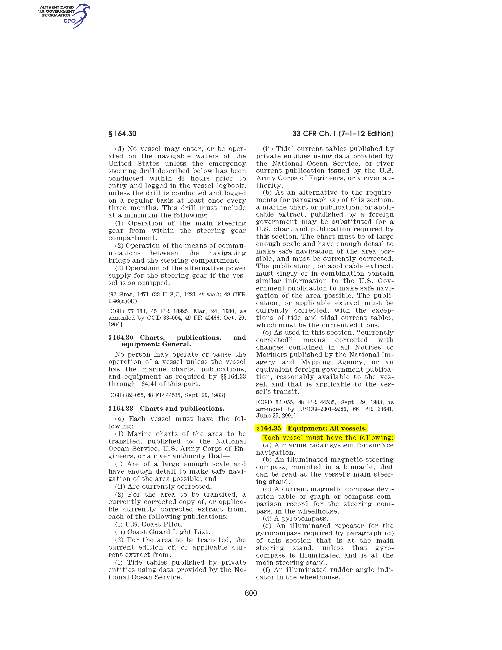 Image of applicable regulation