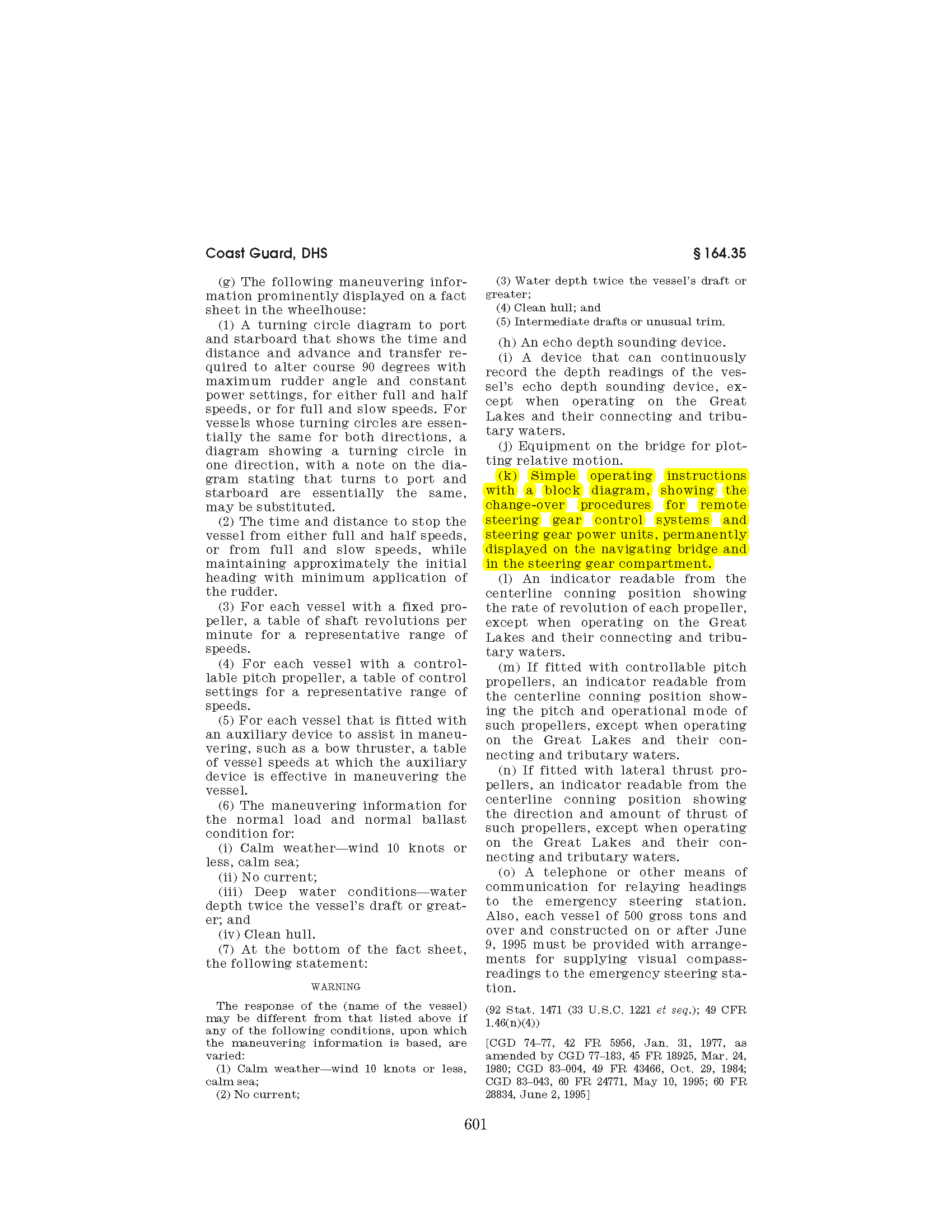 Image of applicable regulation