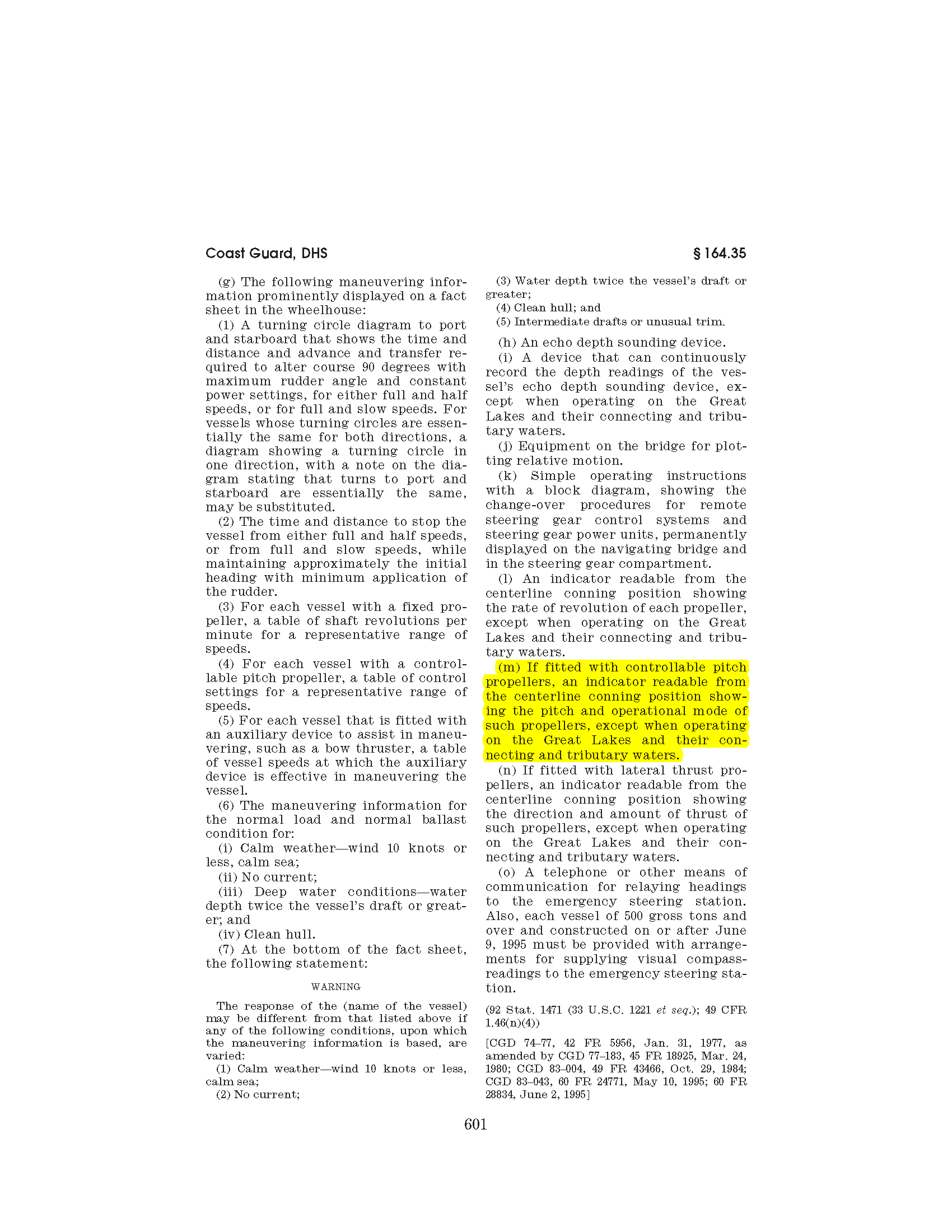 Image of applicable regulation