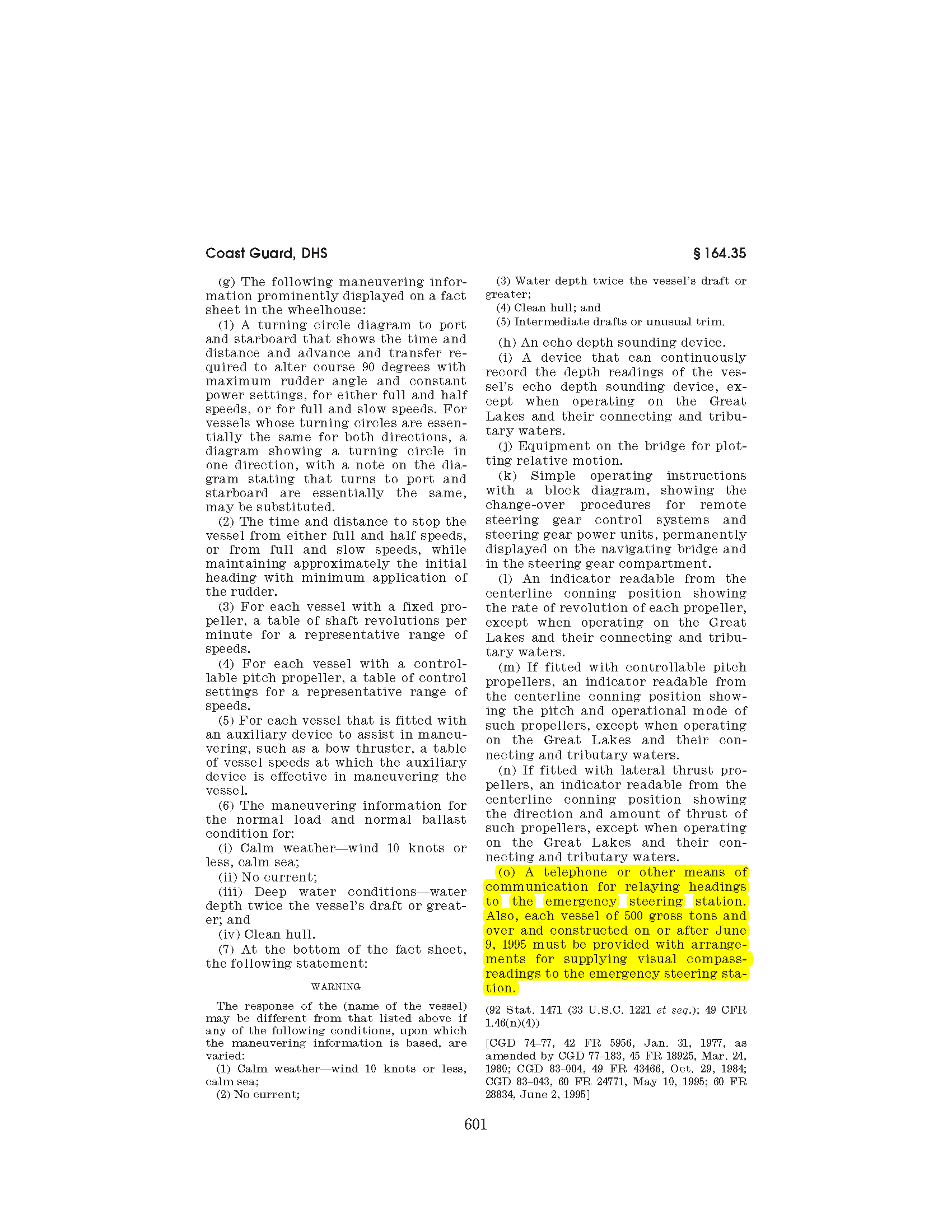 Image of applicable regulation