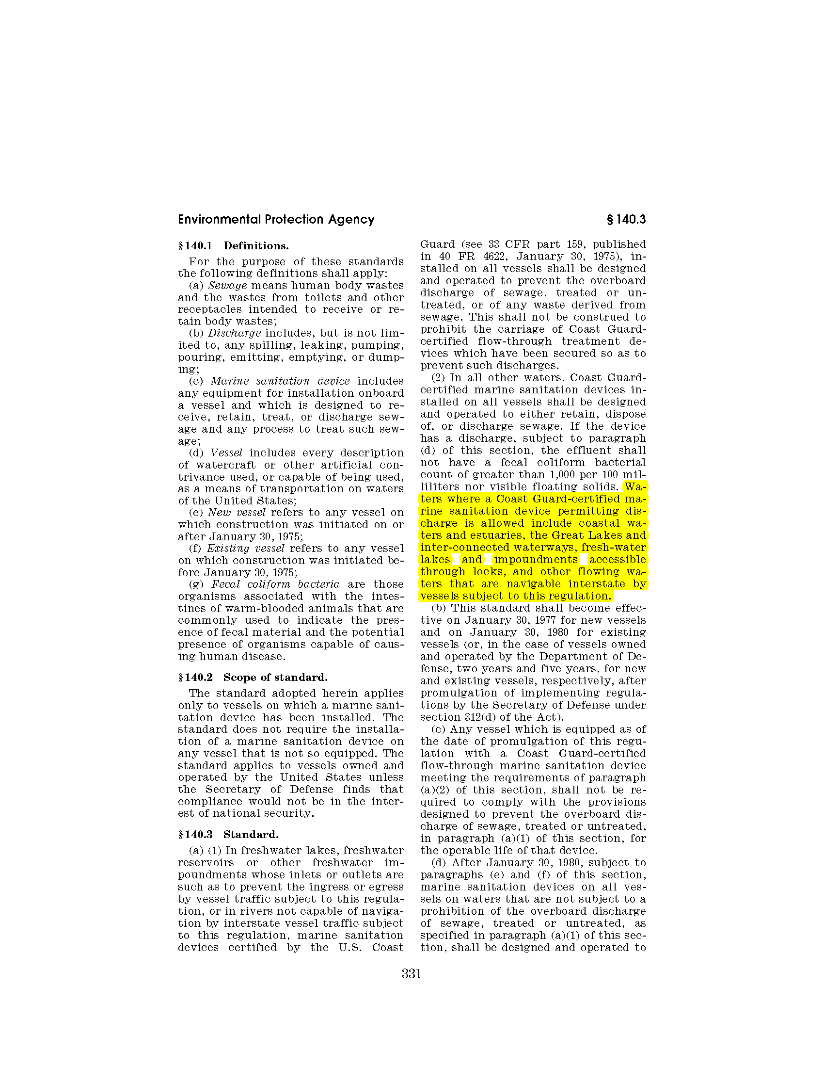 Image of applicable regulation