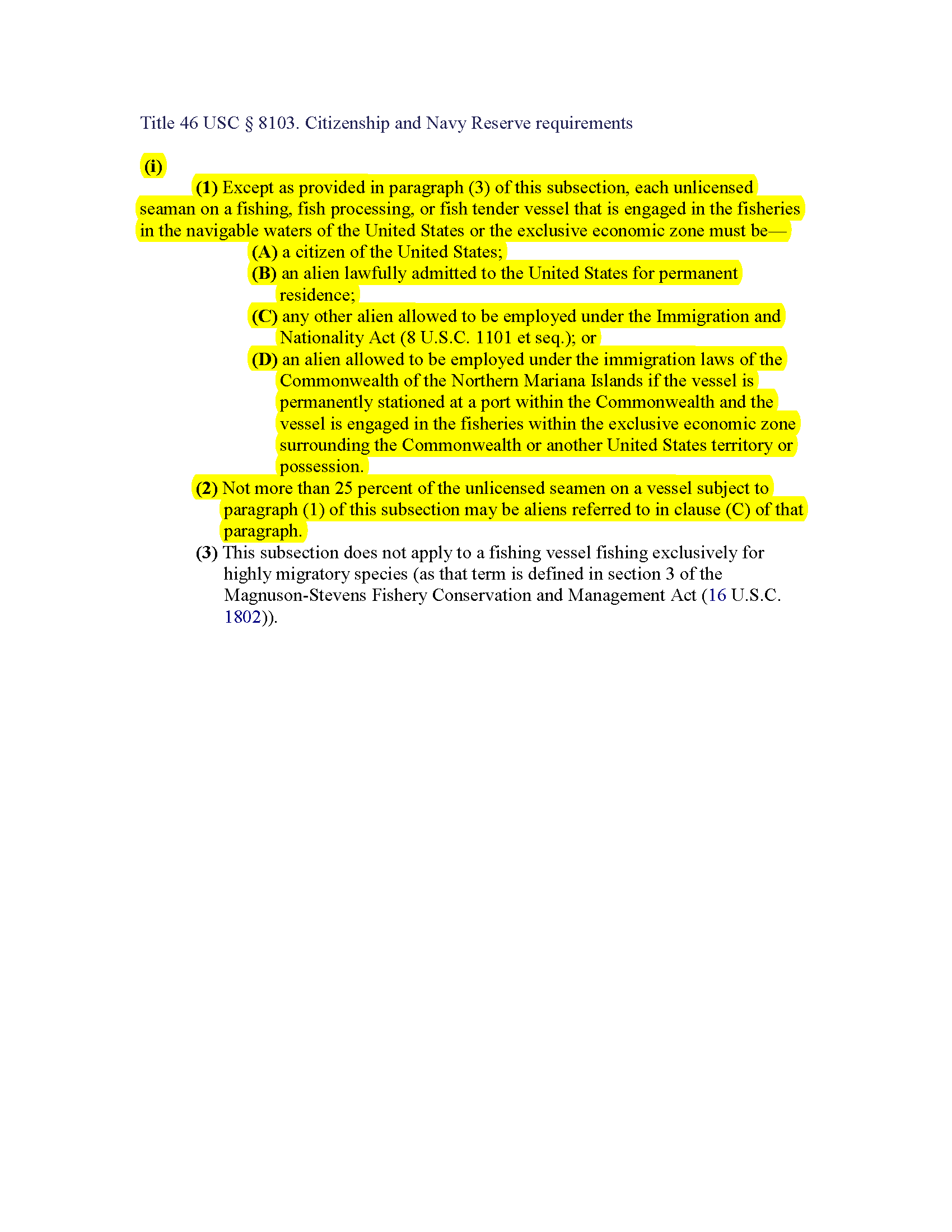 Image of applicable regulation