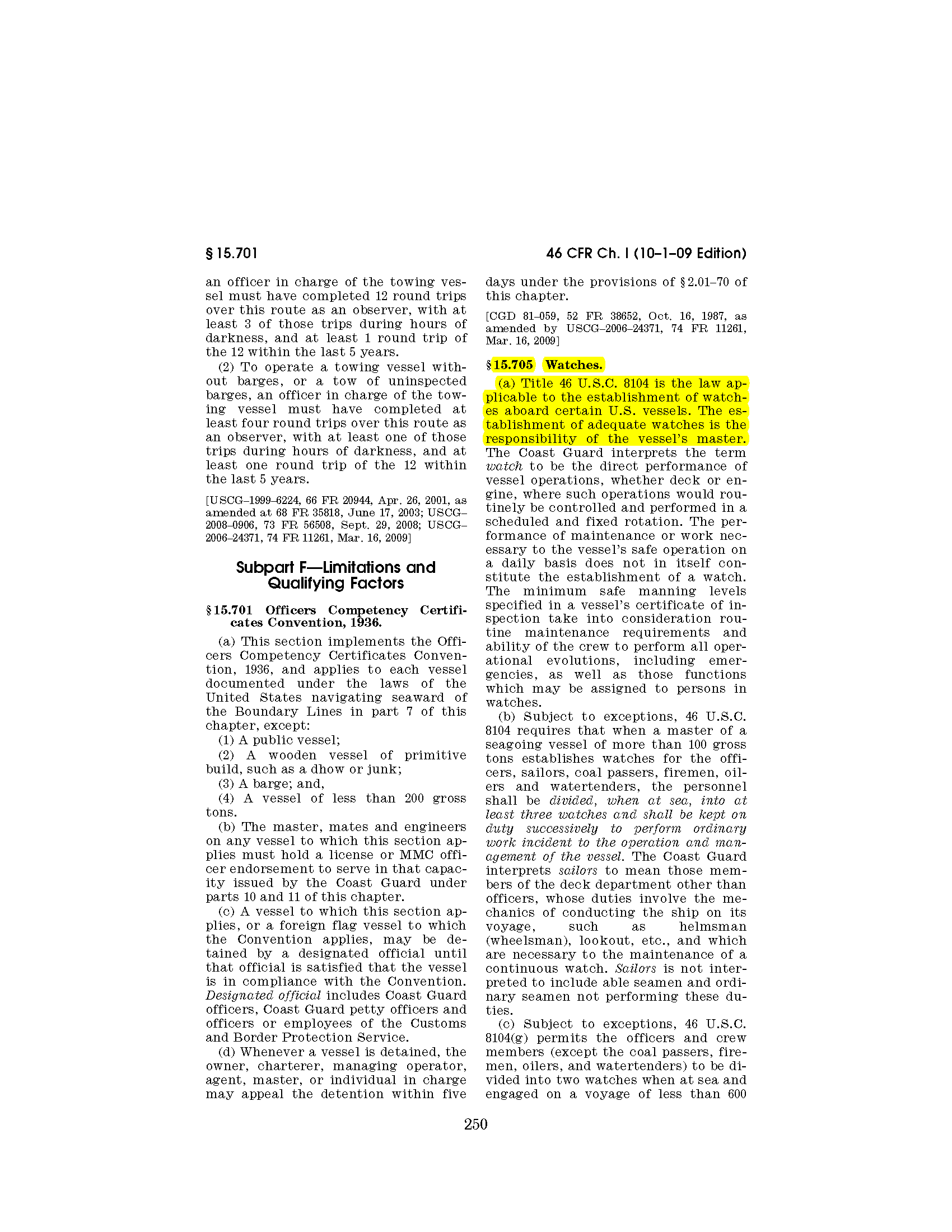 Image of applicable regulation