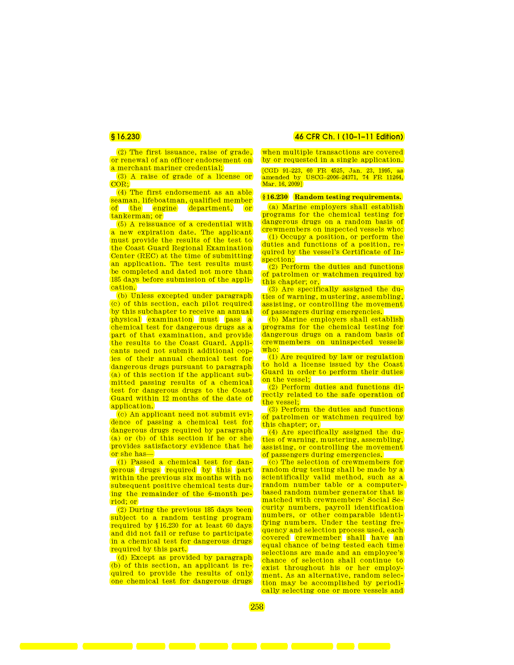 Image of applicable regulation