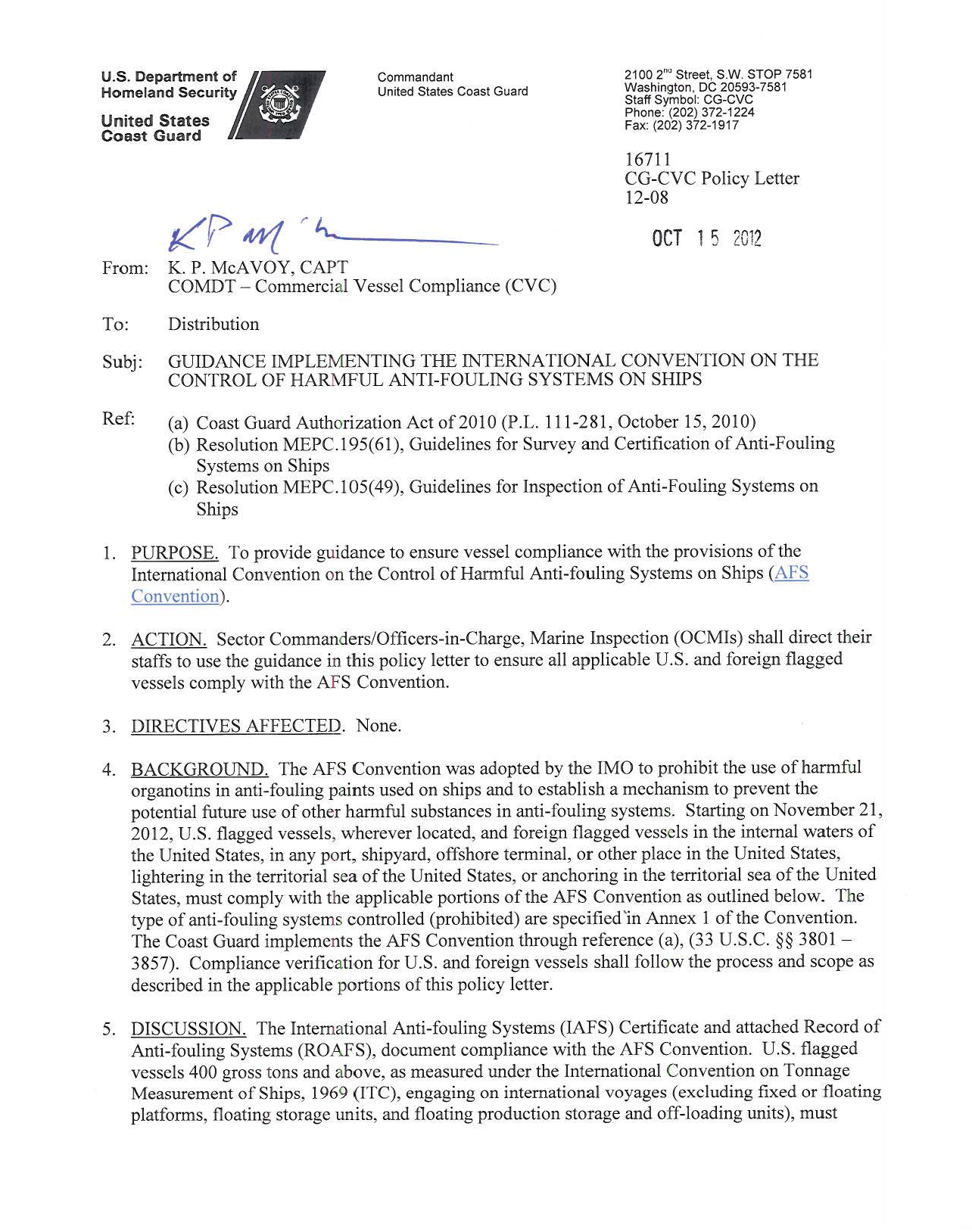 Image of applicable regulation