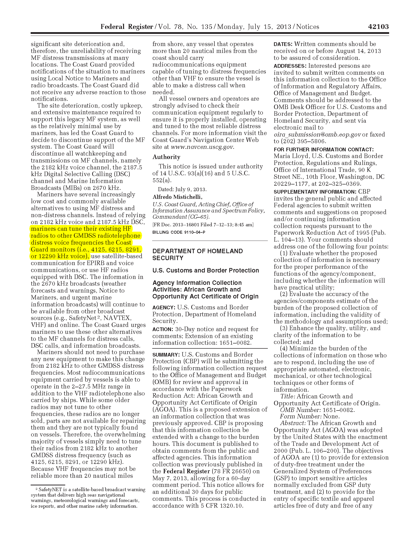 Image of applicable regulation