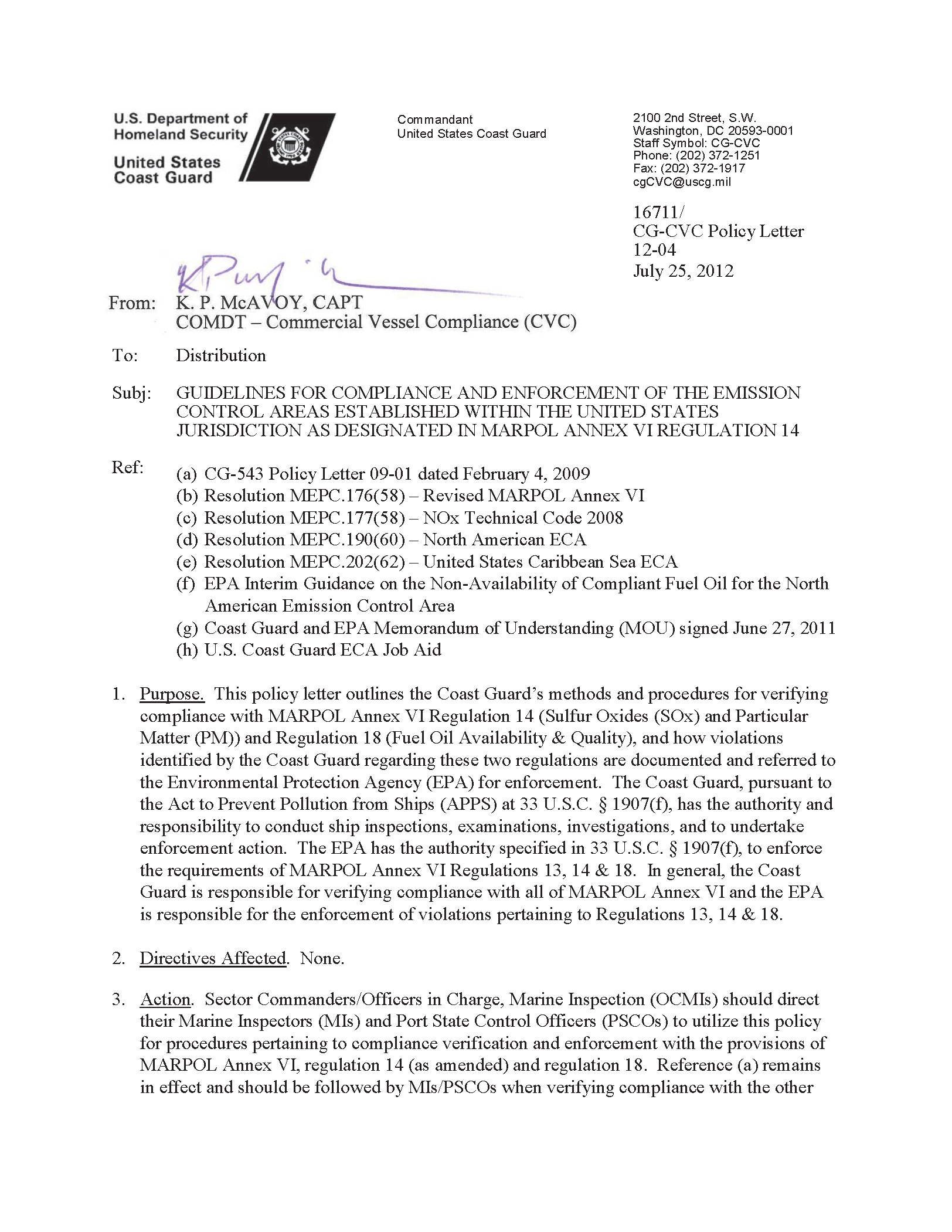 Image of applicable regulation