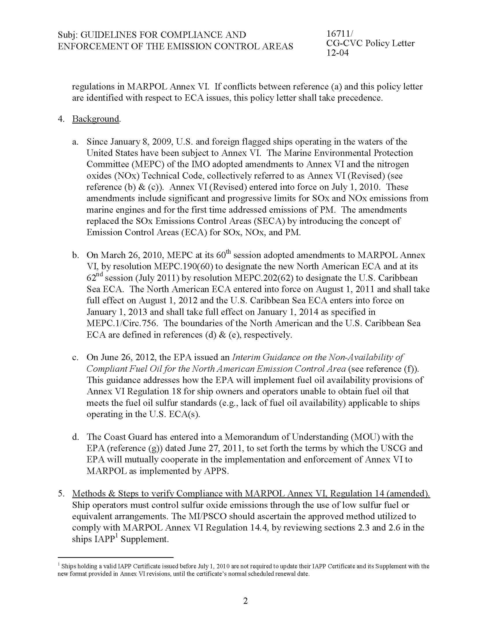 Image of applicable regulation