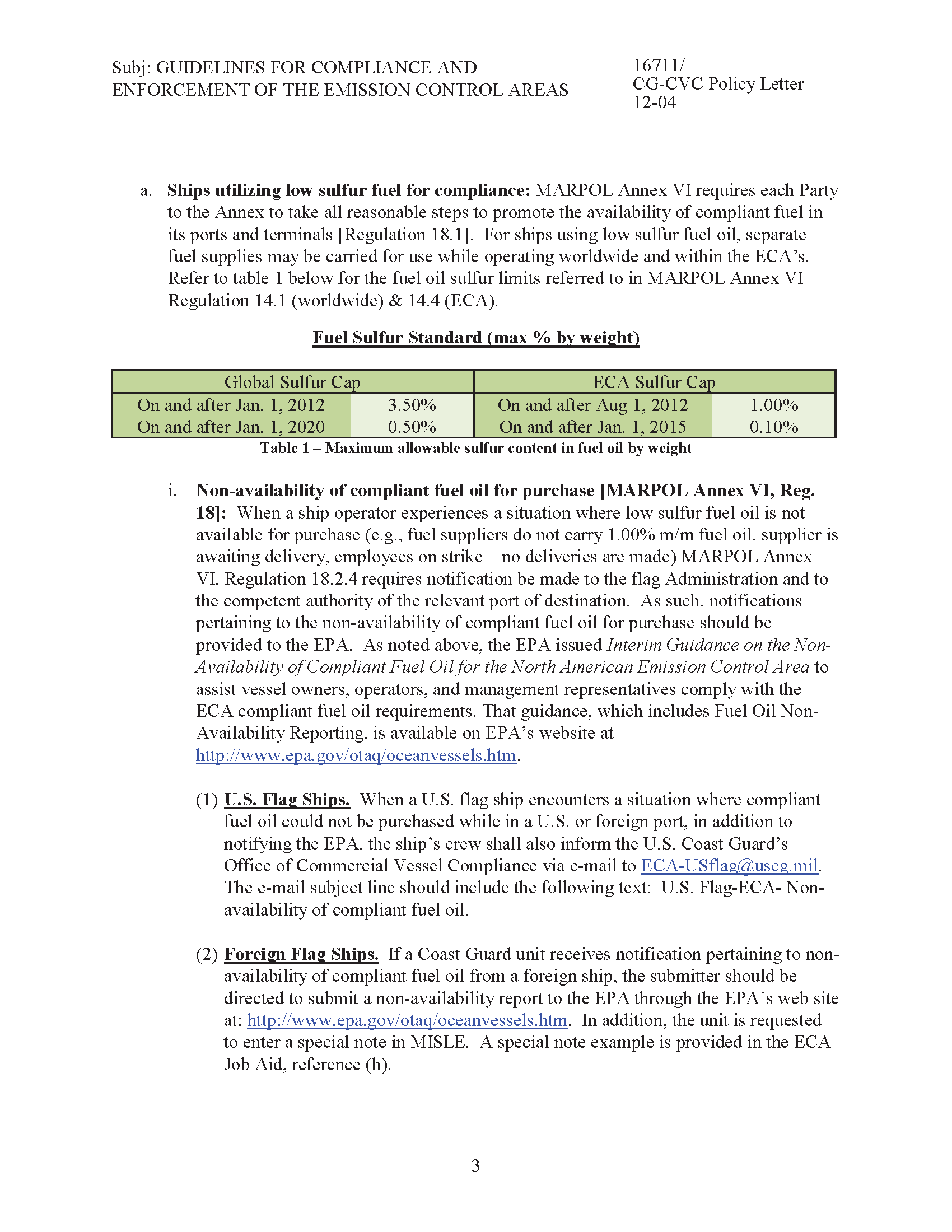 Image of applicable regulation