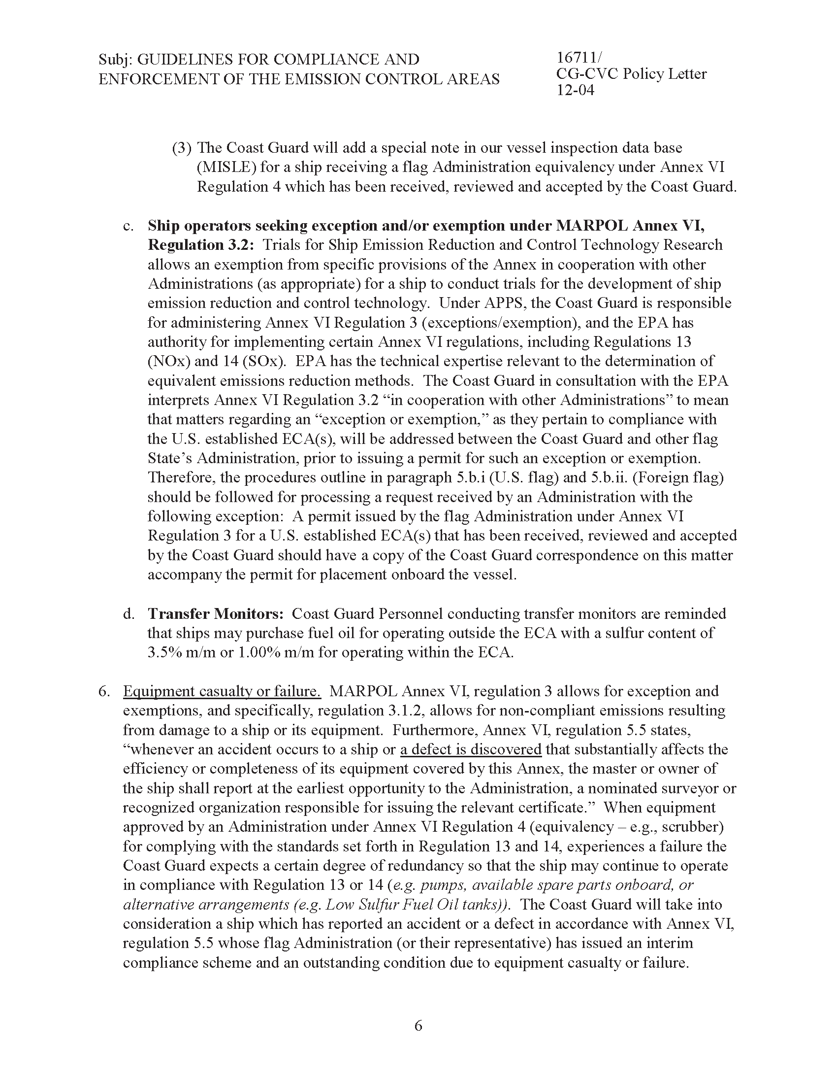 Image of applicable regulation